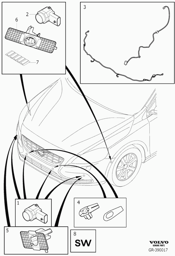 Volvo 31341344 - Αισθητήρας, βοήθεια παρκαρίσματος www.parts5.com