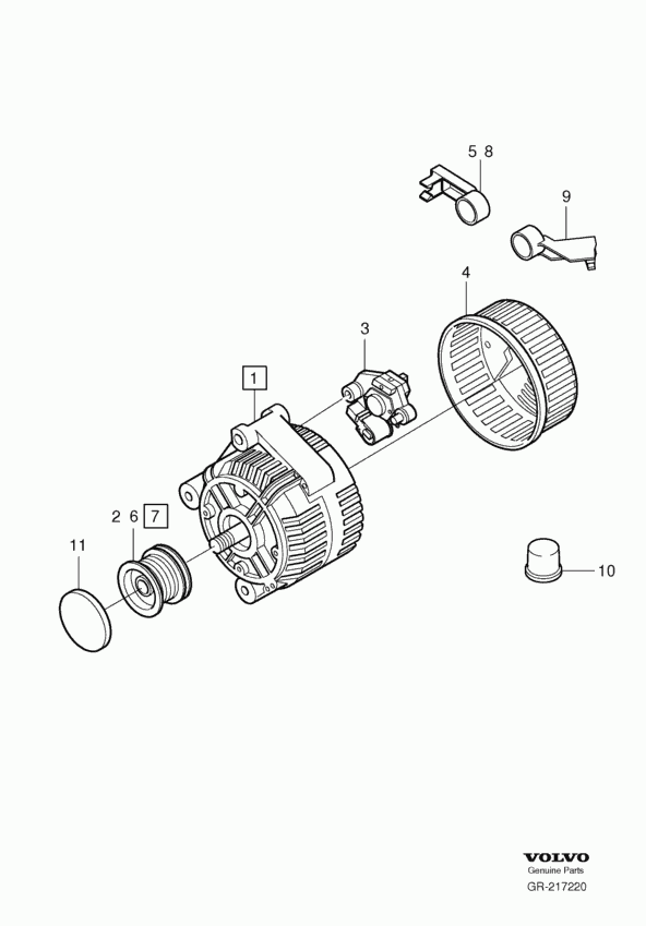 Volvo 30667878 - Pulley, alternator, freewheel clutch parts5.com