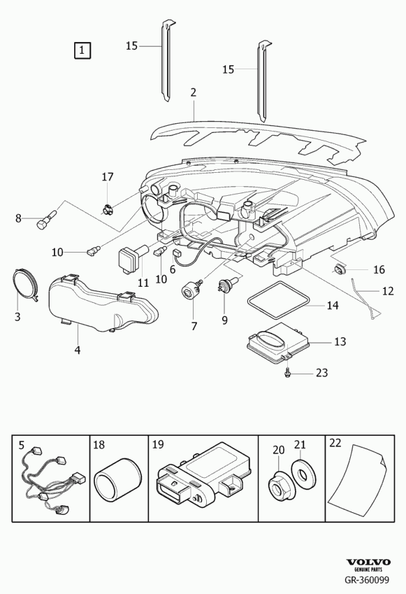 Volvo 989837 - Headlamps gas discharging: 1.00 pcs. www.parts5.com