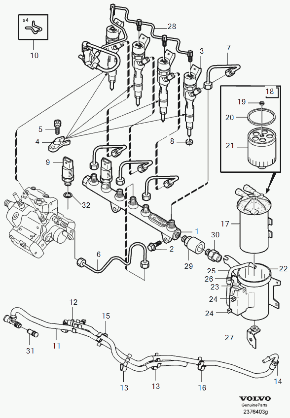 Volvo 30 889 414 - Inel etansare, injector www.parts5.com