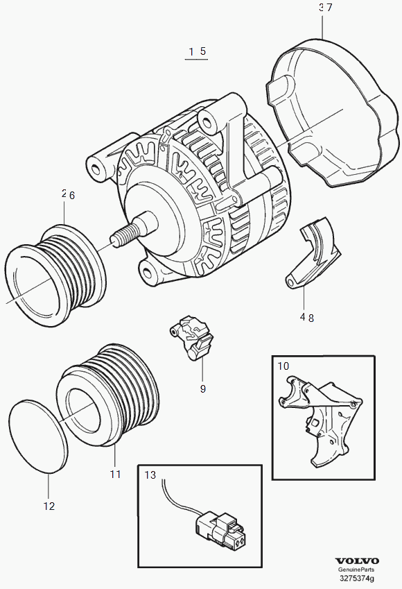 Volvo 31251073 - Riemenscheibe, Generator www.parts5.com