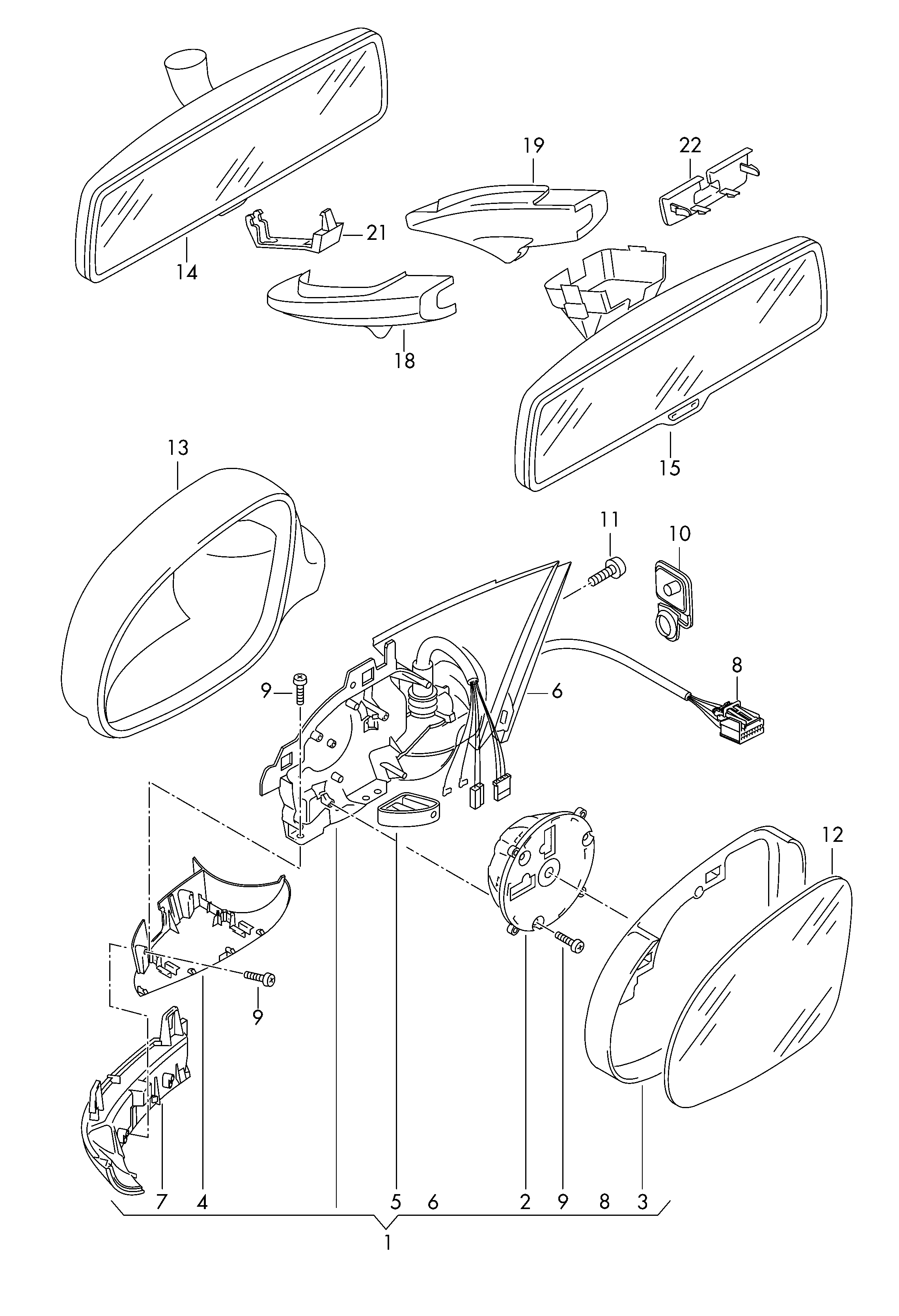 Seat 3C0857522 - Staklo za retrovizor, vanjski retrovizor www.parts5.com