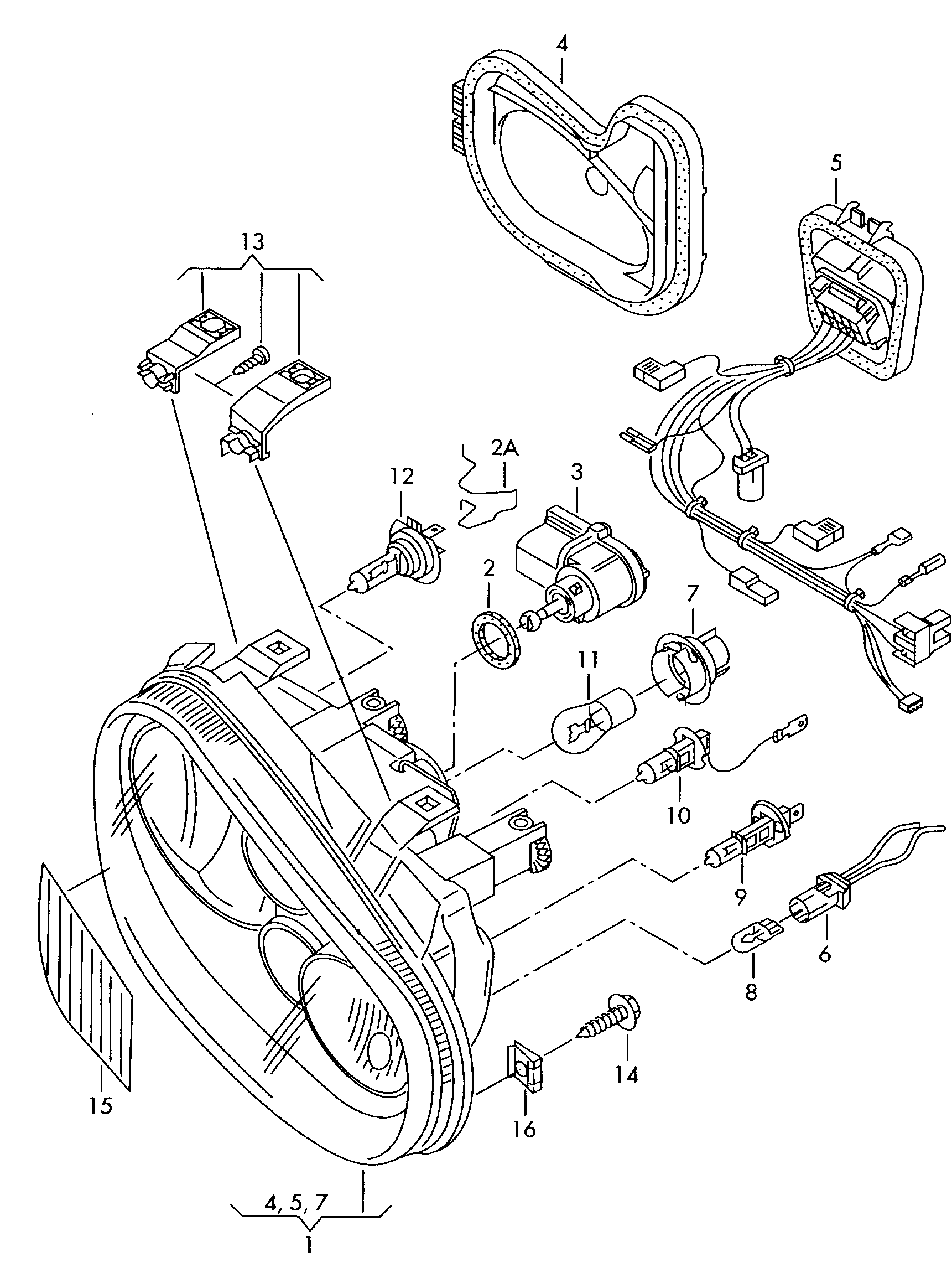 VAG 1J0 998 225 - Suport, far www.parts5.com