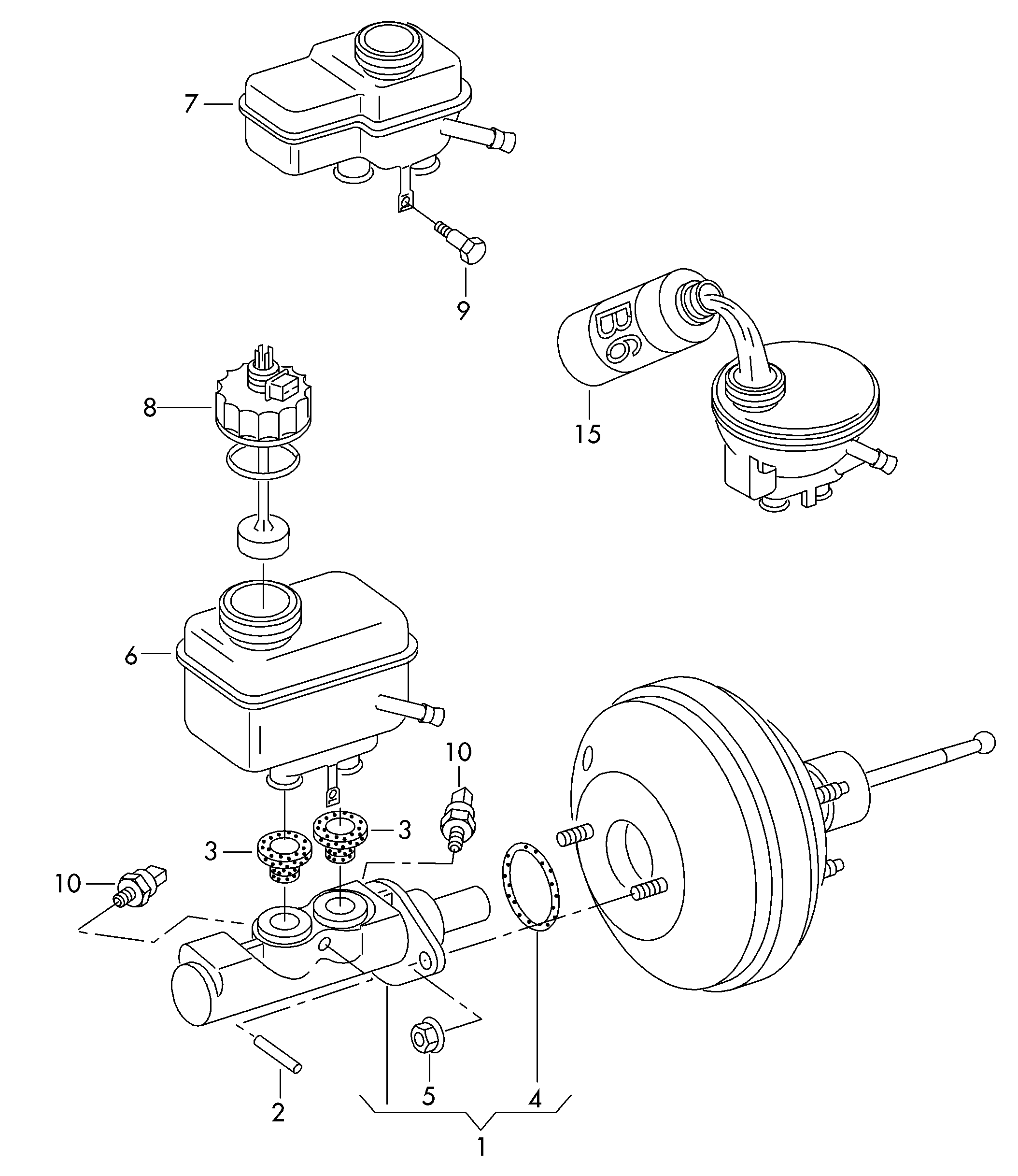 VW 1J1 614 019 F - Κεντρική αντλία φρένων parts5.com