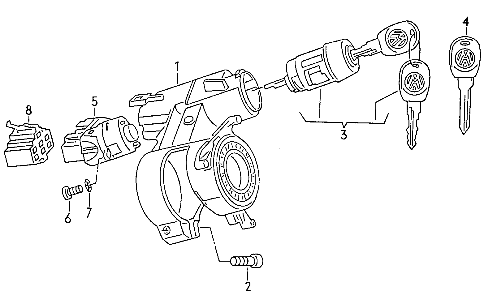 VW 357 905 855 B - Cylindre de serrure www.parts5.com