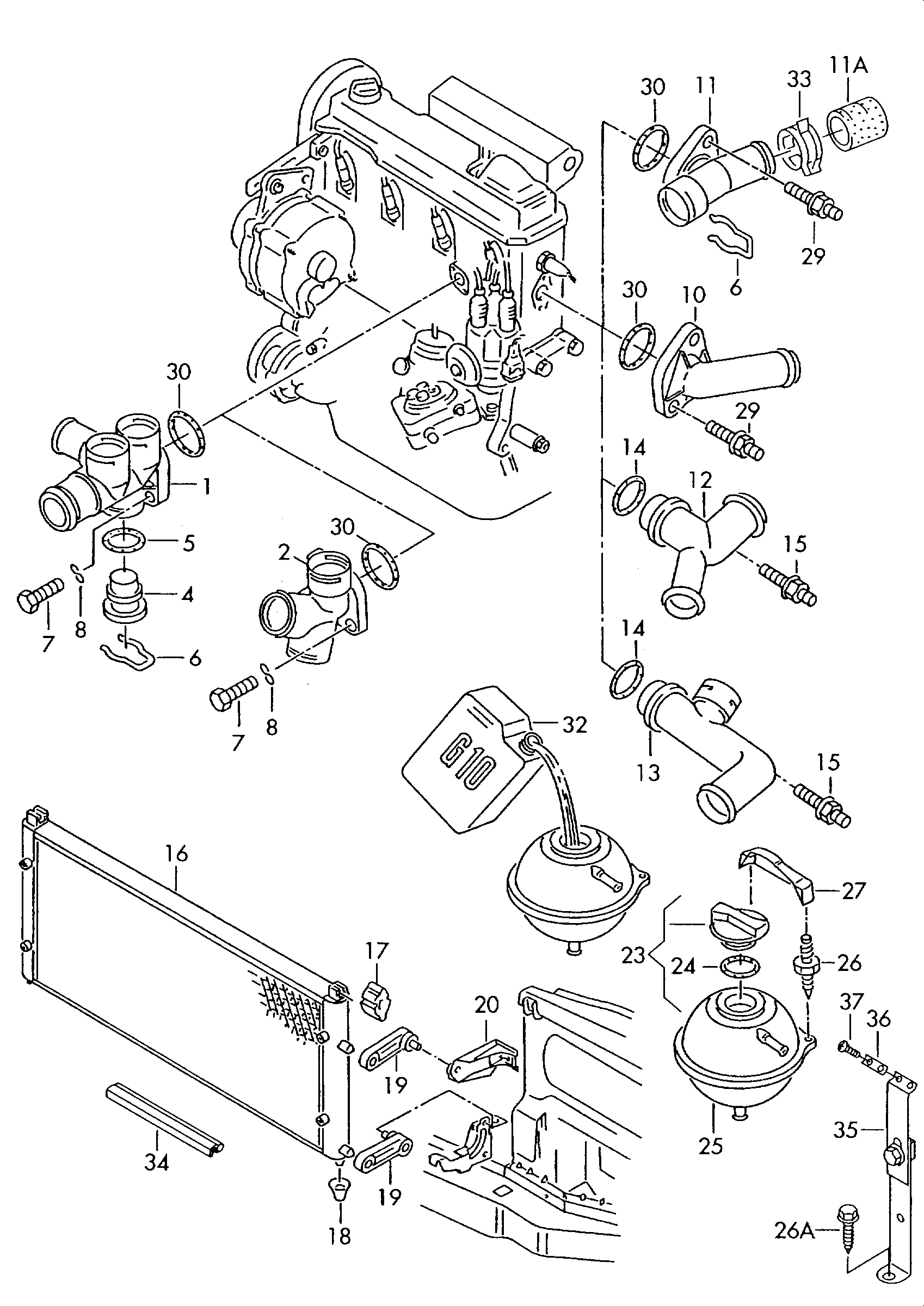 Skoda 044 121 144 B - Coolant Flange parts5.com