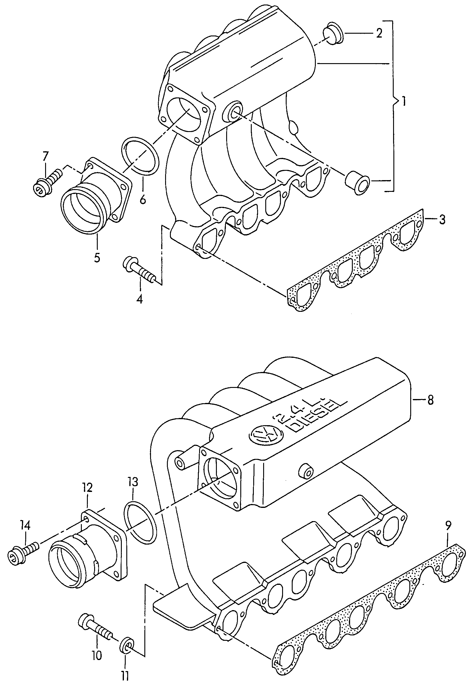 VAG N  90073301 - Joint d'étanchéité, collecteur d'admission www.parts5.com