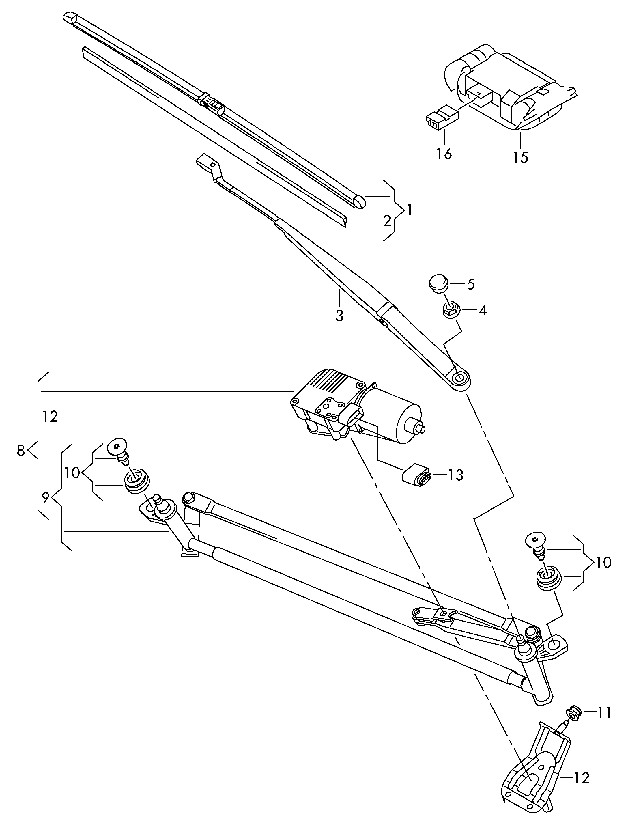 VAG 1T1 998 002 A - Μάκτρο καθαριστήρα www.parts5.com