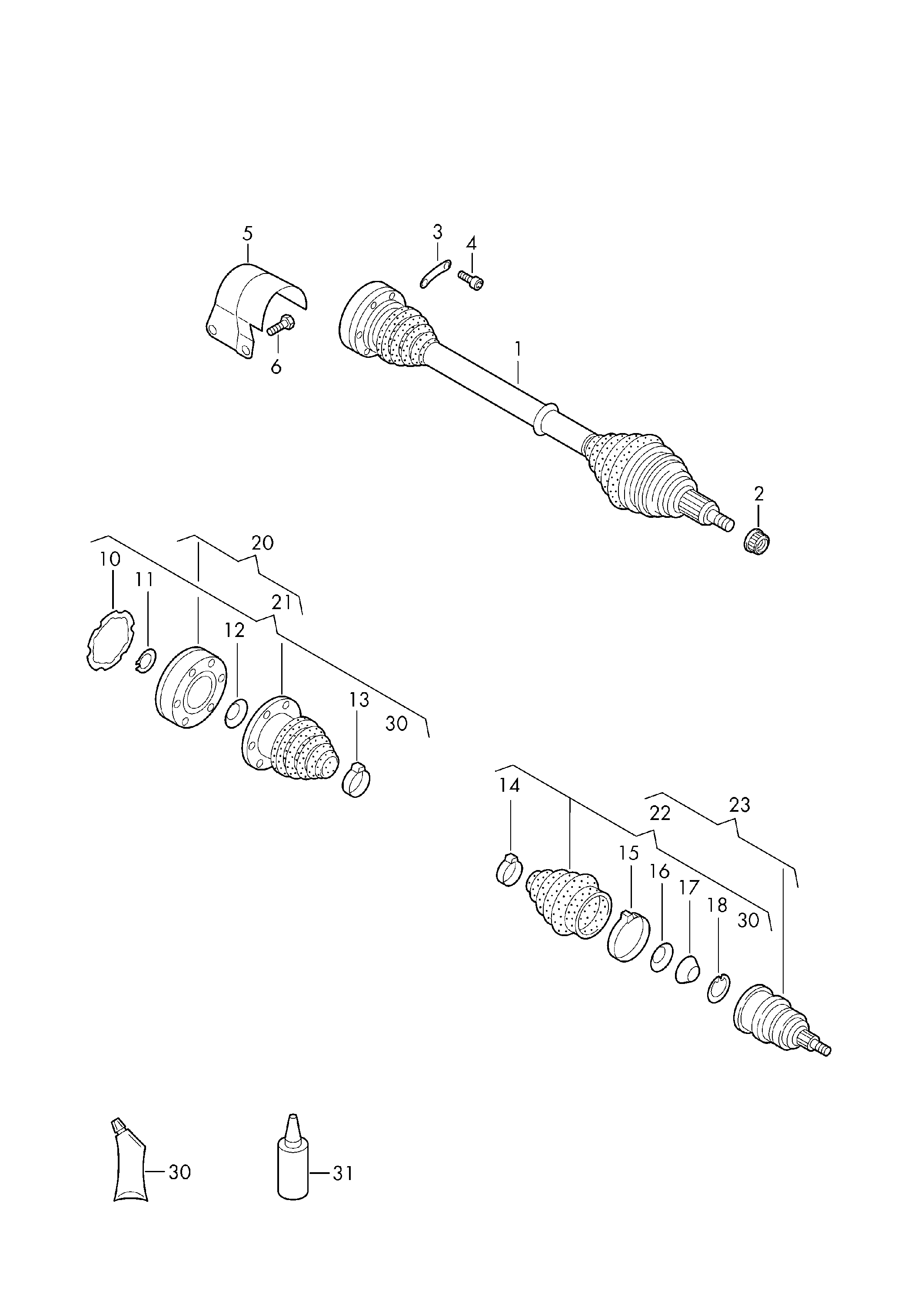 VAG 1H0407271CX - Zestaw przegubu, wał napędowy www.parts5.com