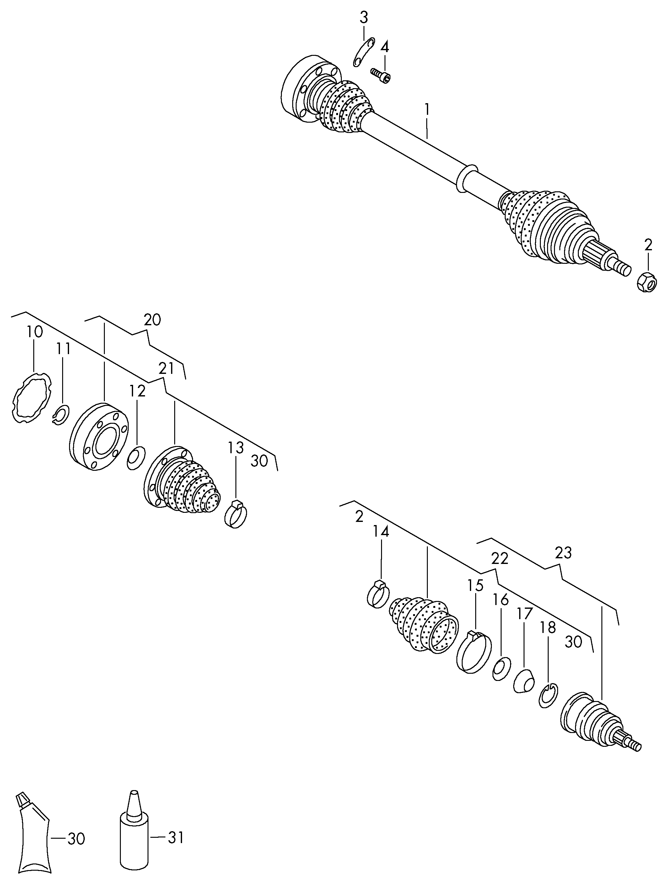 VAG 1K0498103 X - Nivelsarja, vetoakseli www.parts5.com