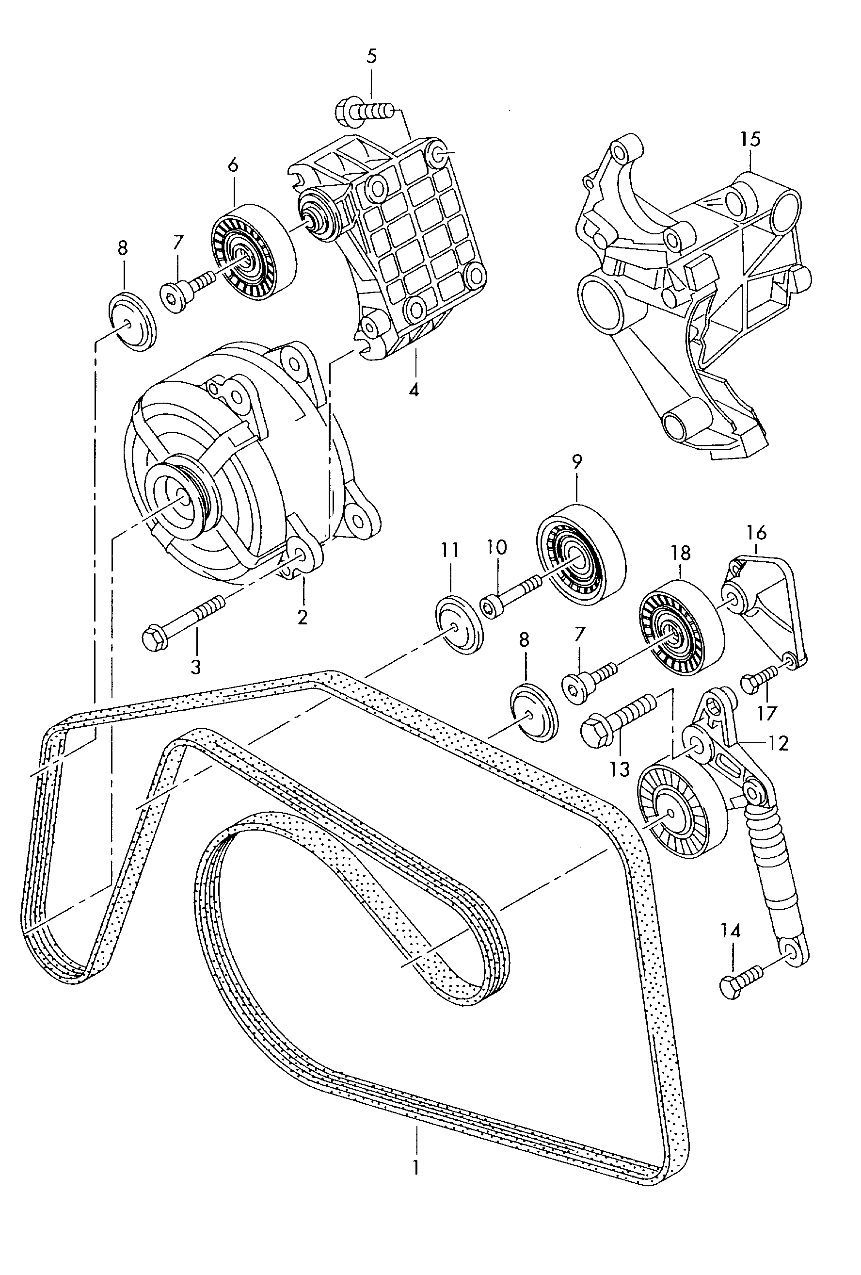 VAG 059903341G - Preusmerjevalni valj / vodilni valj, rebrasti jermen www.parts5.com