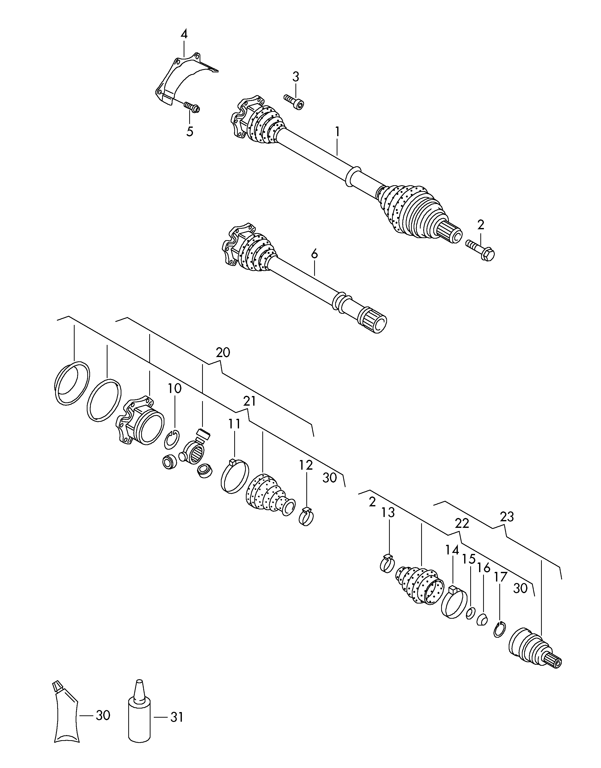 VAG JZW 498 340 FX - Csuklókészlet, hajtótengely www.parts5.com