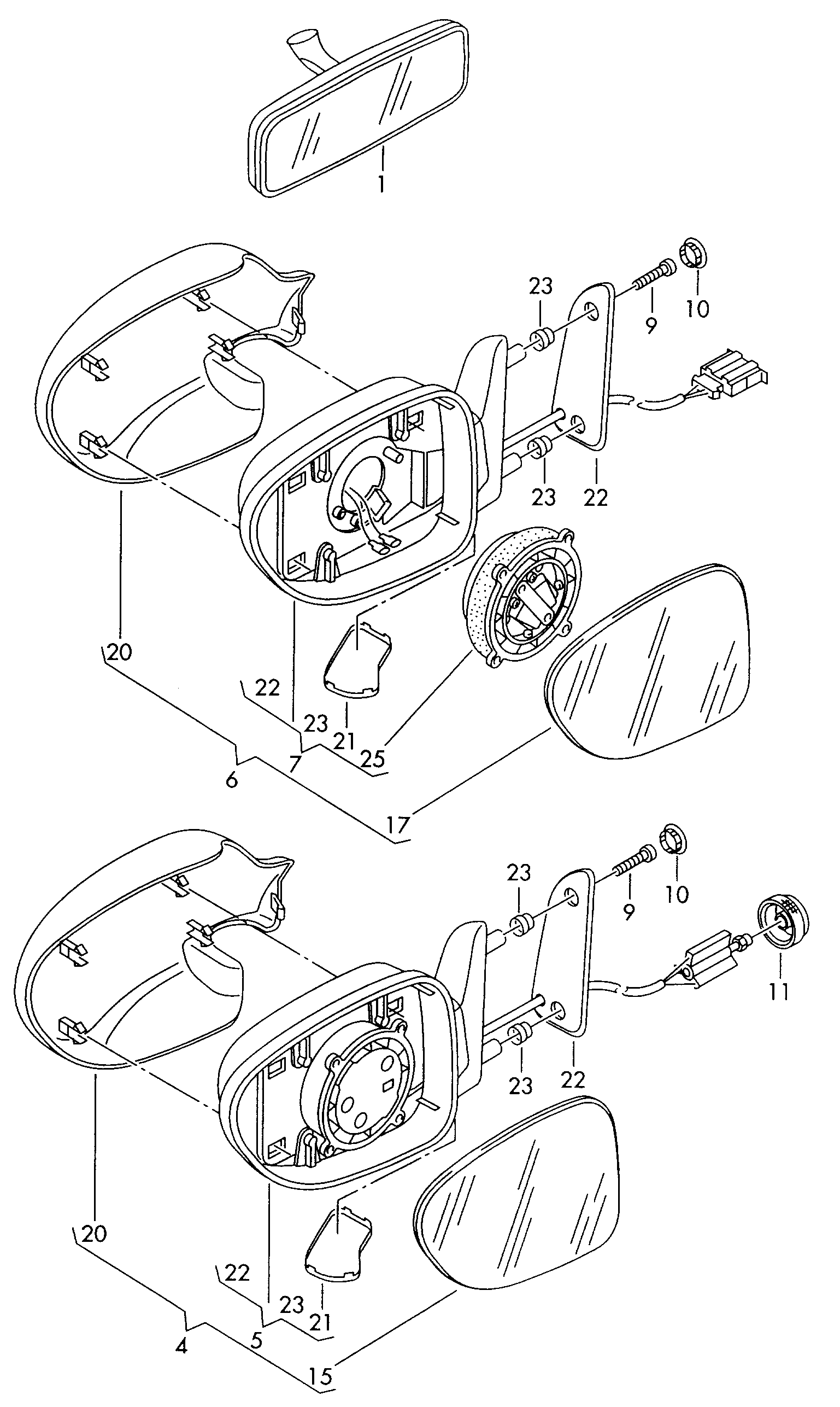 VAG 7M0857521A - Sklo do zrcátka, vnější zrcátko www.parts5.com