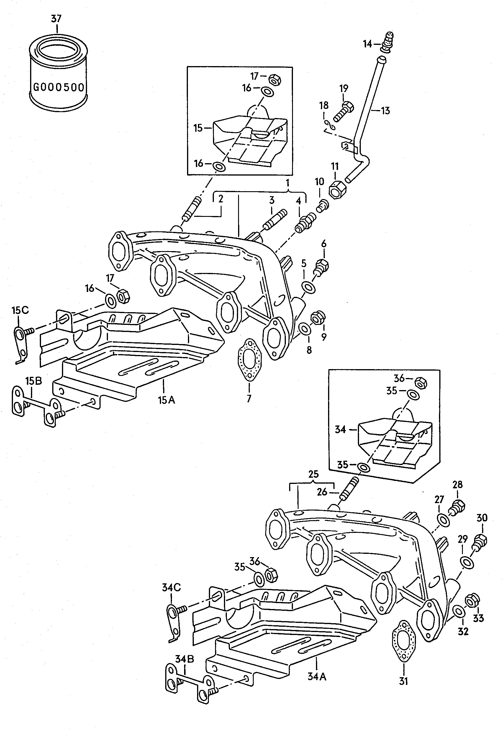 VW N   044 520 3 - Bolt, exhaust manifold www.parts5.com