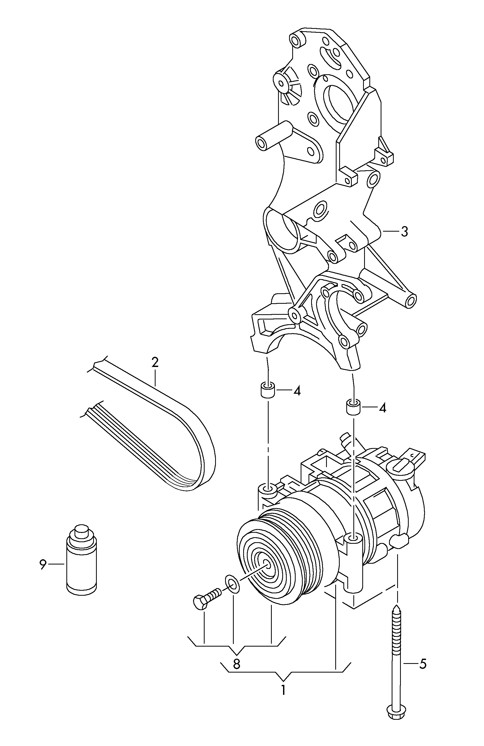 VW 7E0820803A - Compresor, climatizare www.parts5.com