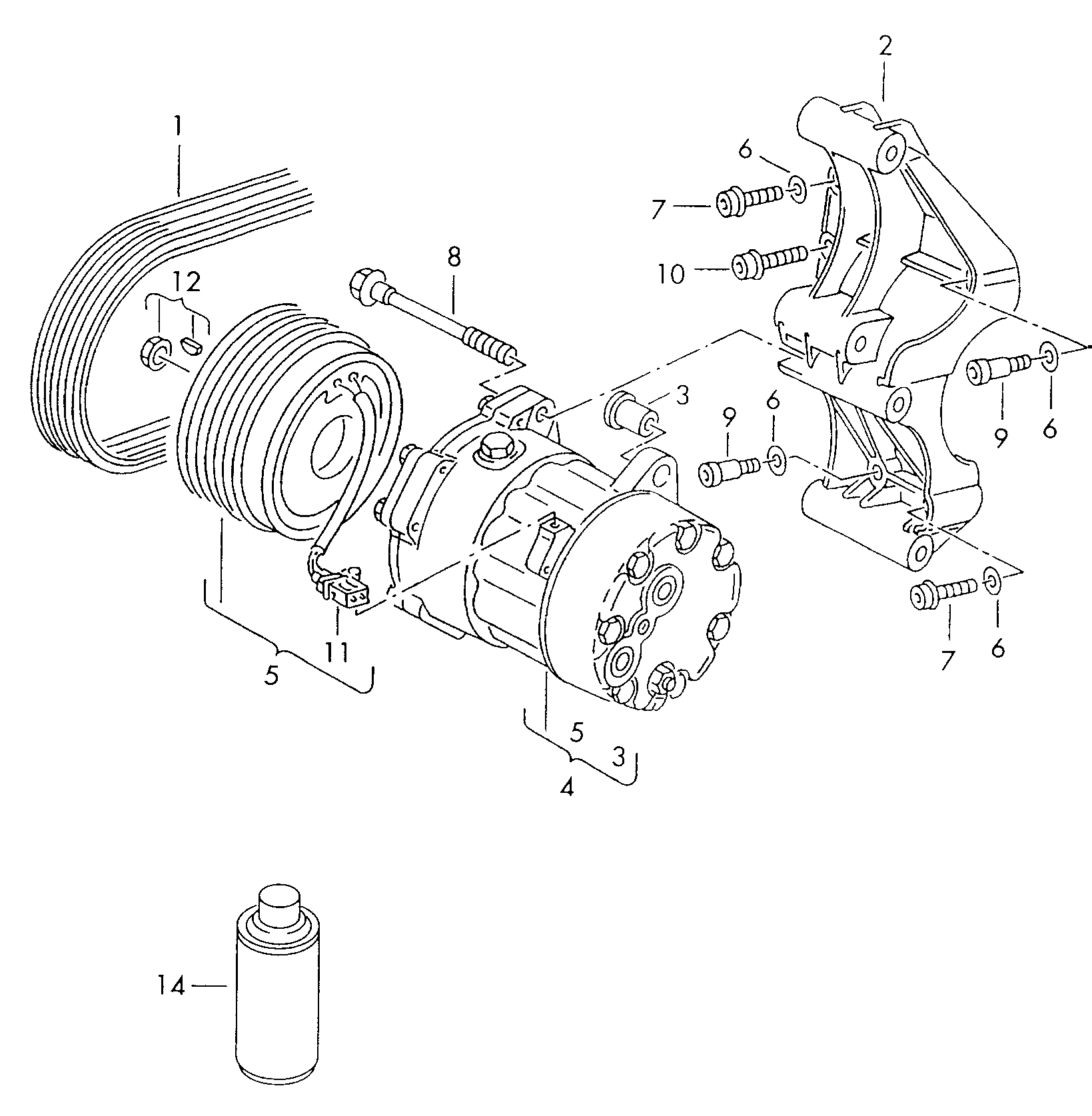 VW 1H0820803F - Compresor, climatizare www.parts5.com