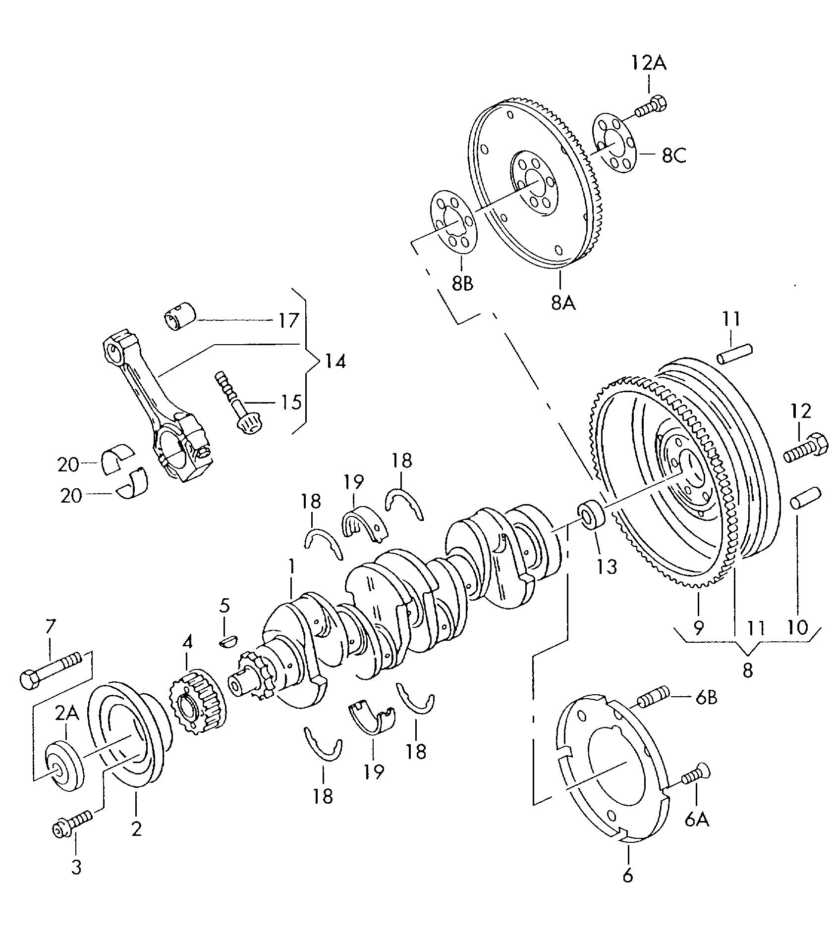 VW 036105255C - Crankshaft conrod bearings: 1 pcs. parts5.com
