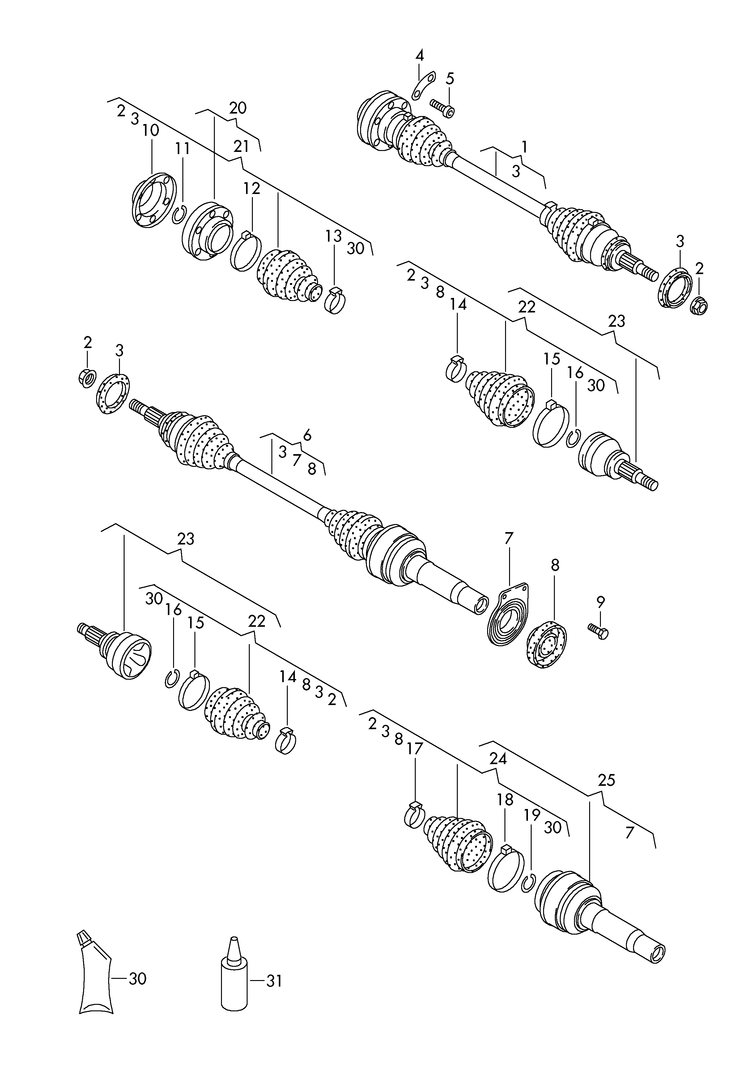 VAG 7H0498103 - Set articulatie, planetara www.parts5.com