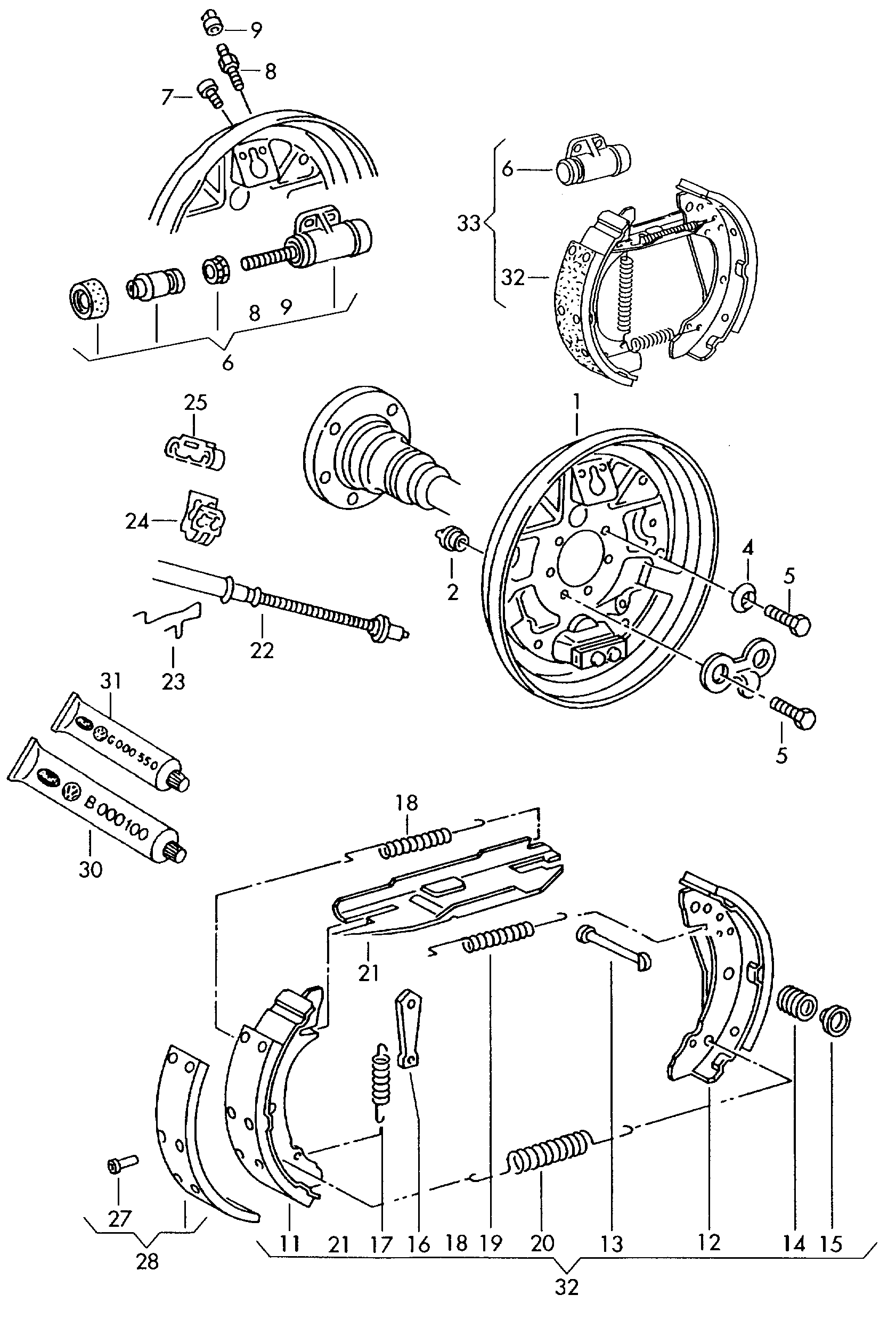 AUDI 1H0 698 511 X - Комплект спирачна челюст www.parts5.com