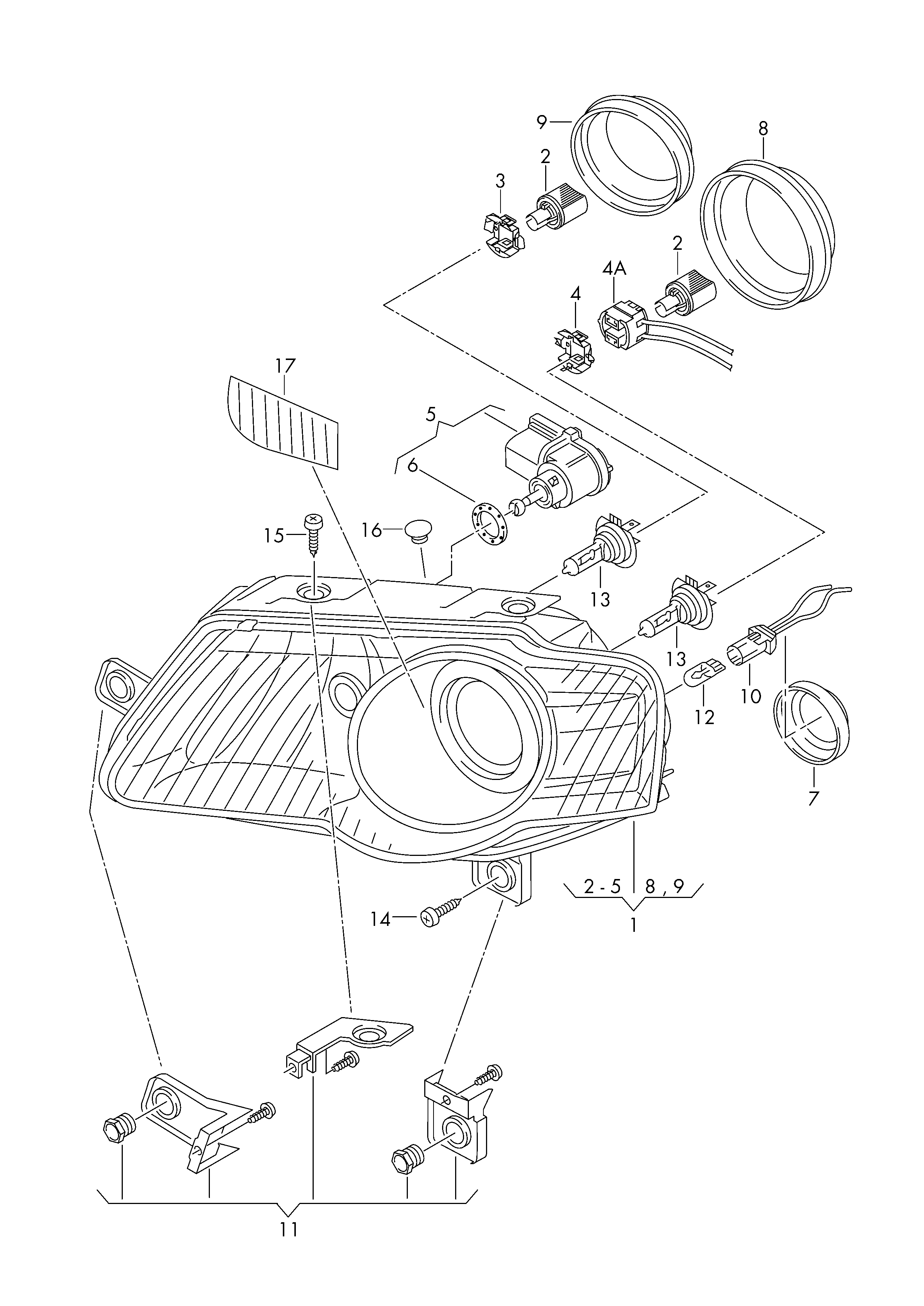 VAG 3B0941160B - Ampul, gündüz sürüş ışığı www.parts5.com