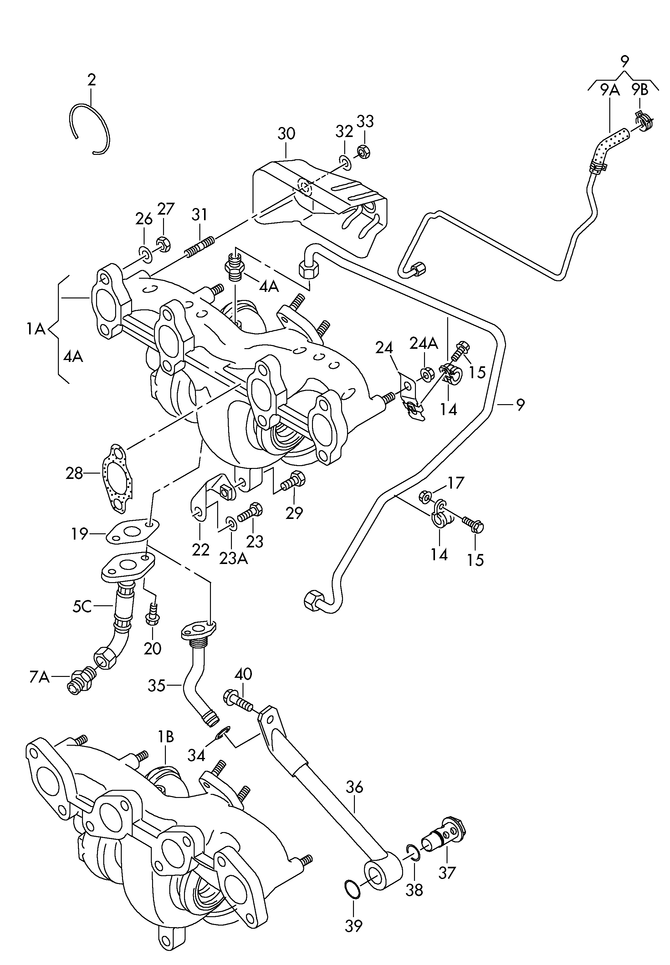 VW 03G145771Q - Conducta ulei, incarcare www.parts5.com