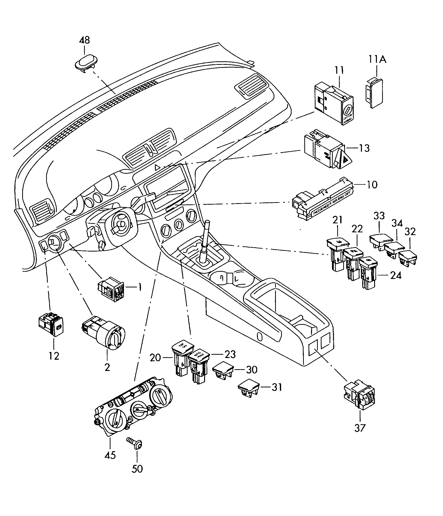 Seat 1K0941431N - Comutator, far www.parts5.com