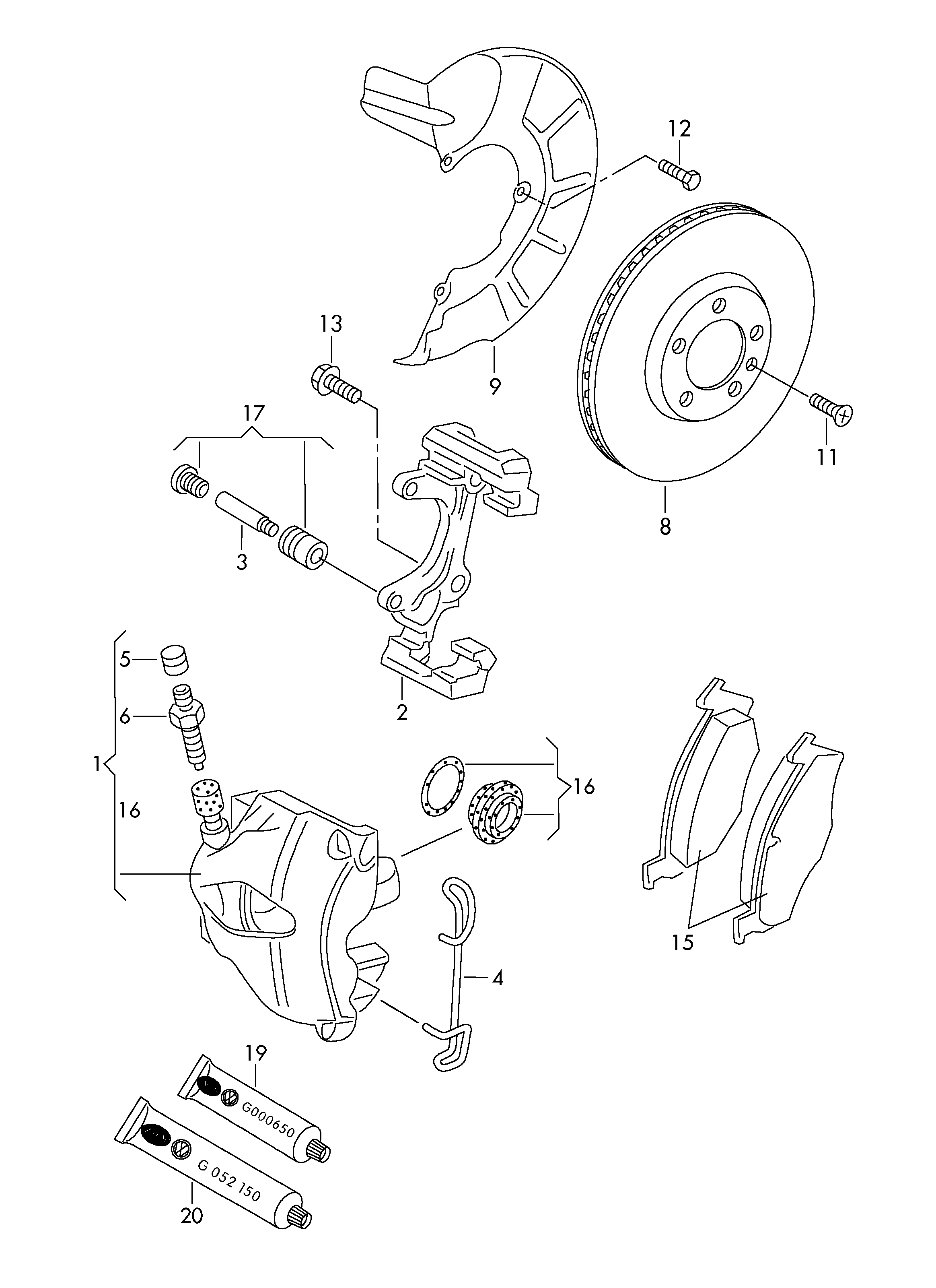 VAG 1K0 615 123 E - Etrier frana www.parts5.com