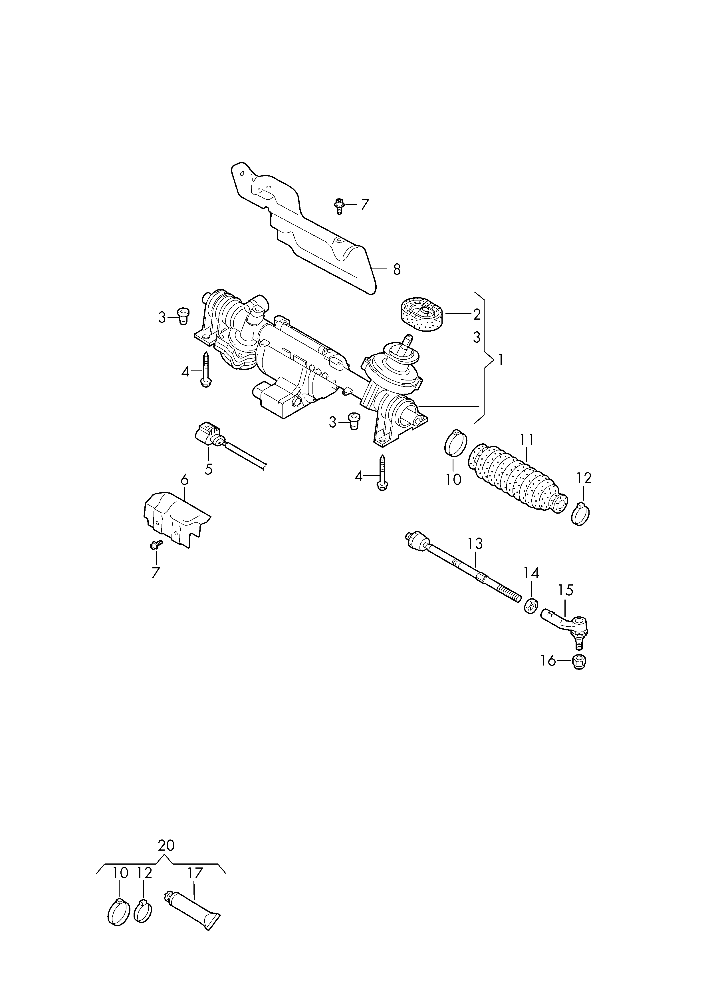 VAG 5C1 423 051 H - Steering Gear parts5.com