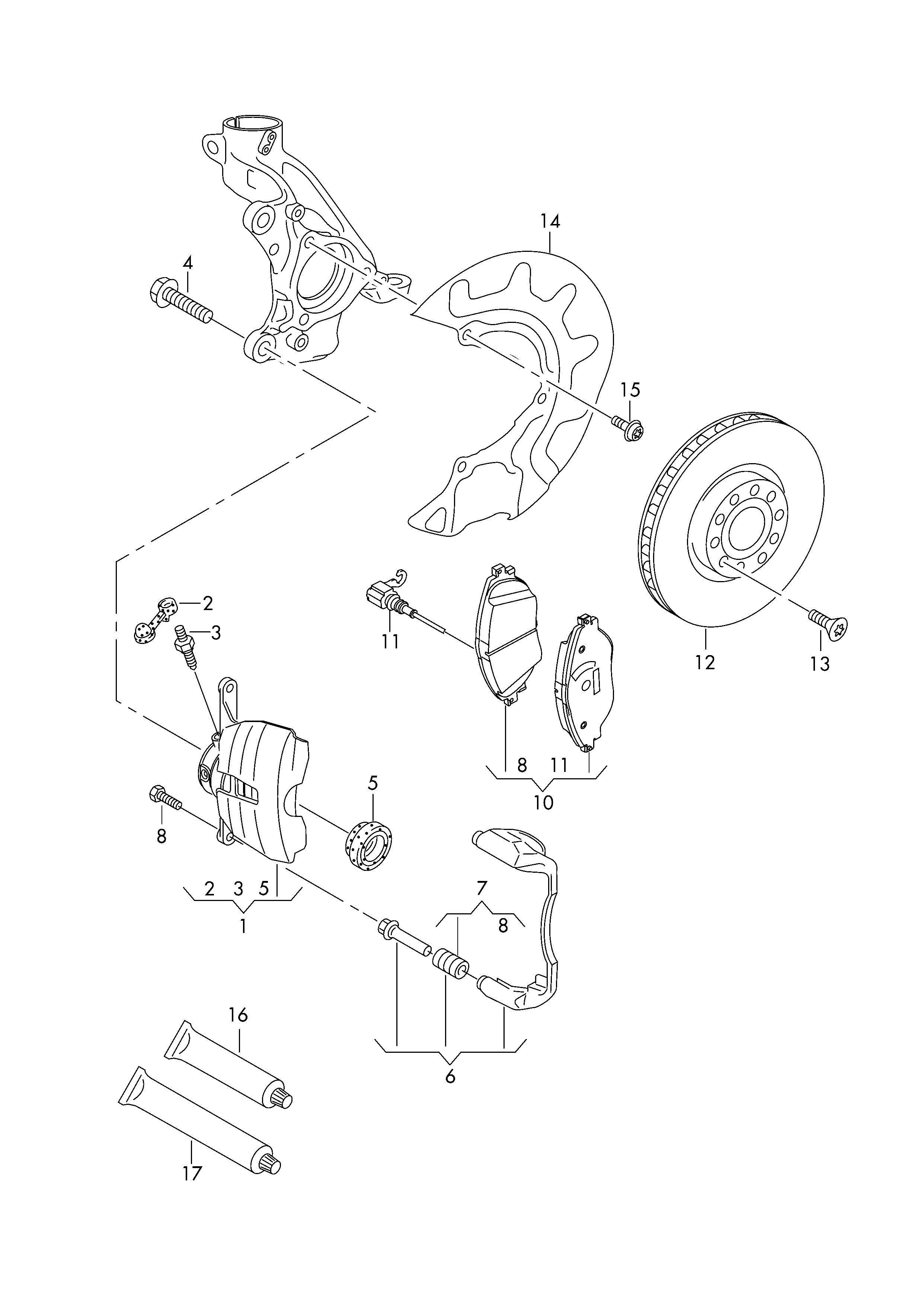 AUDI 5Q0 698 151 F - Brake Pad Set, disc brake parts5.com