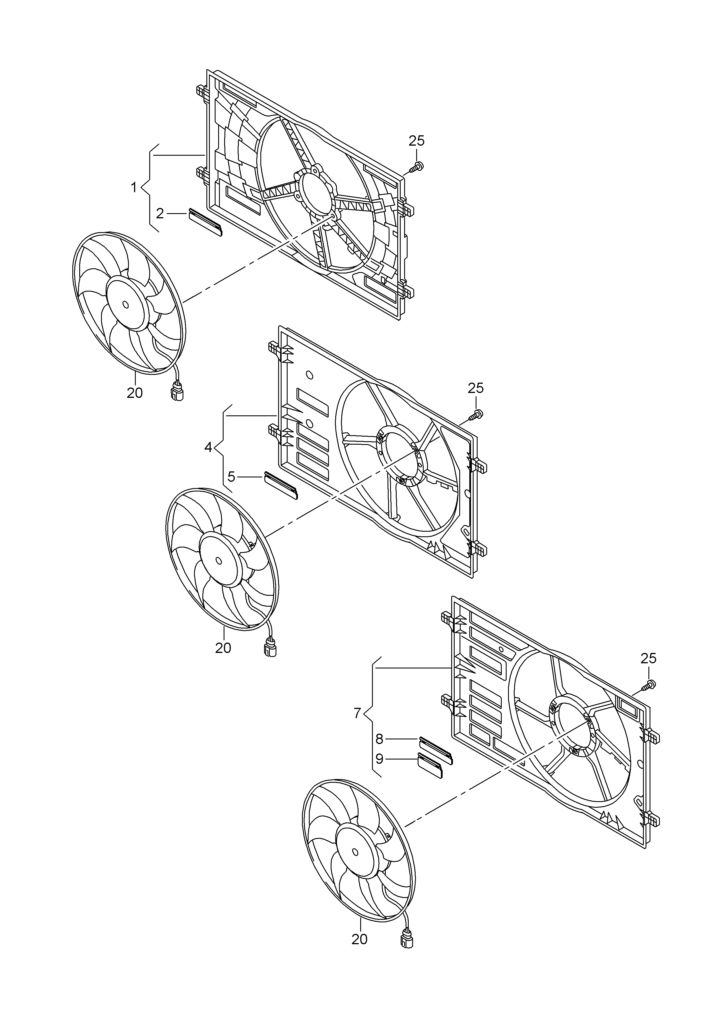 VW 5Q0121205AP - Вентилатор, охлаждане на двигателя www.parts5.com