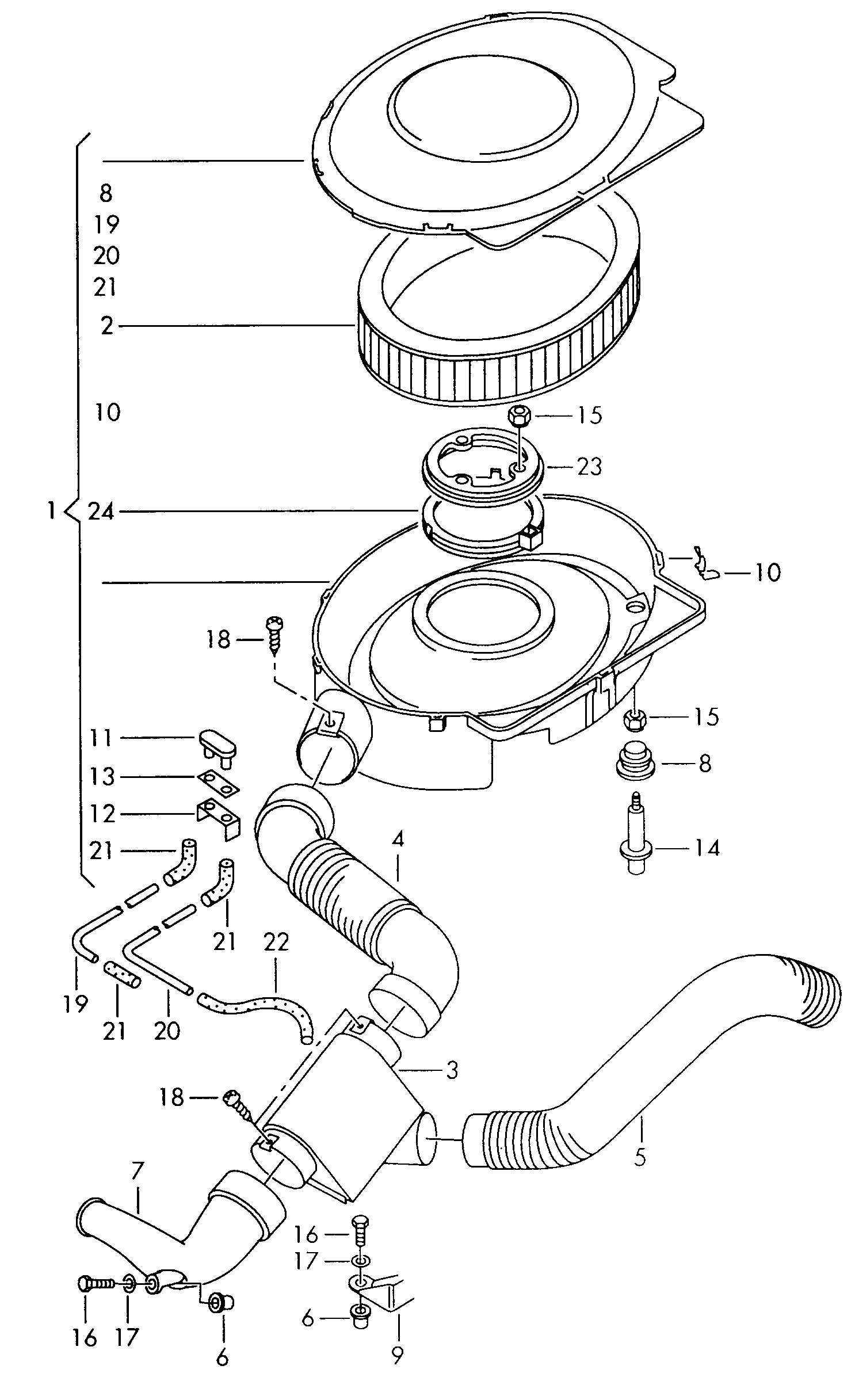 AUDI 032 129 620 - Air Filter www.parts5.com