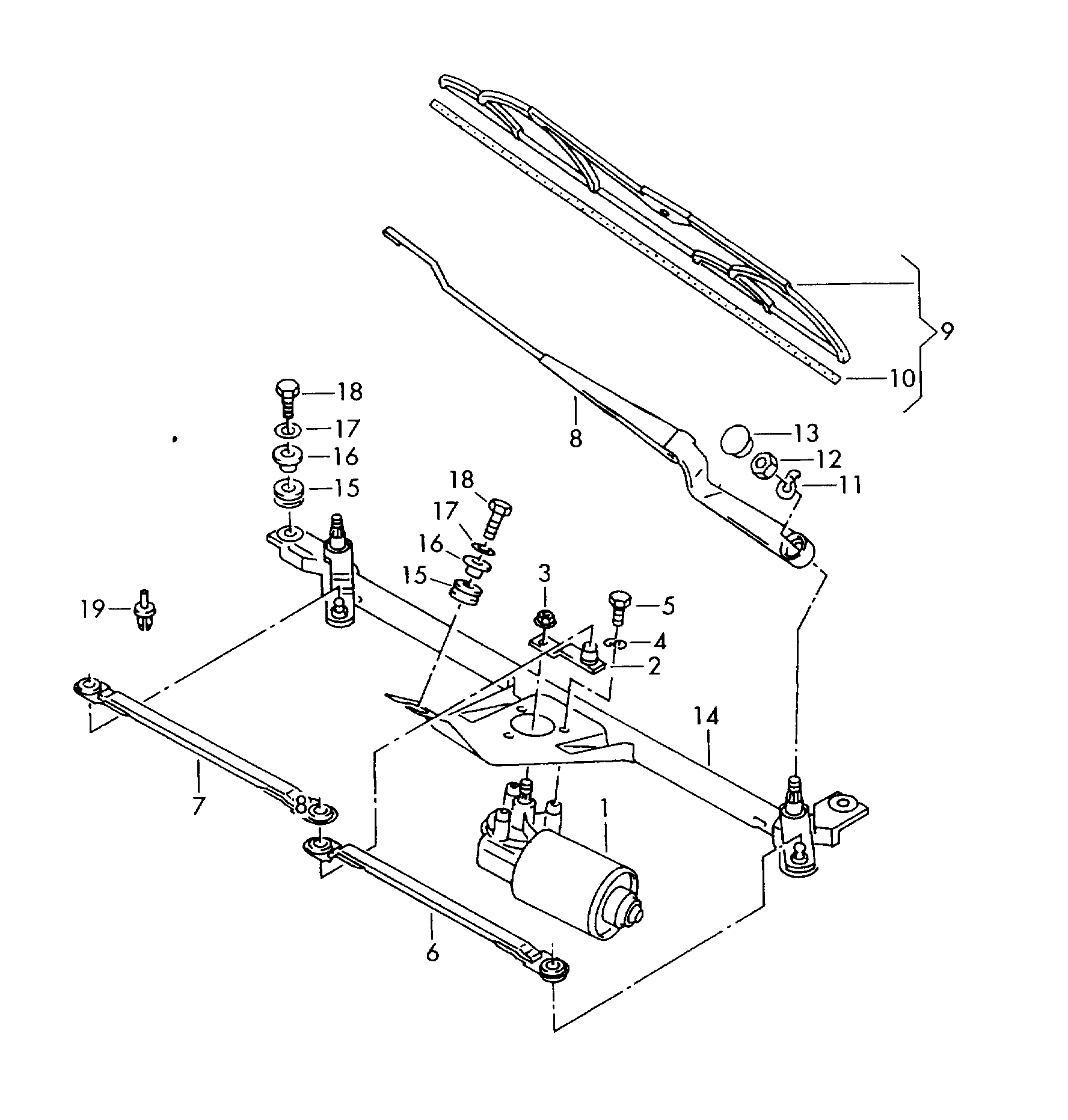 VAG 6X0 955 119 - Motor stergator parts5.com