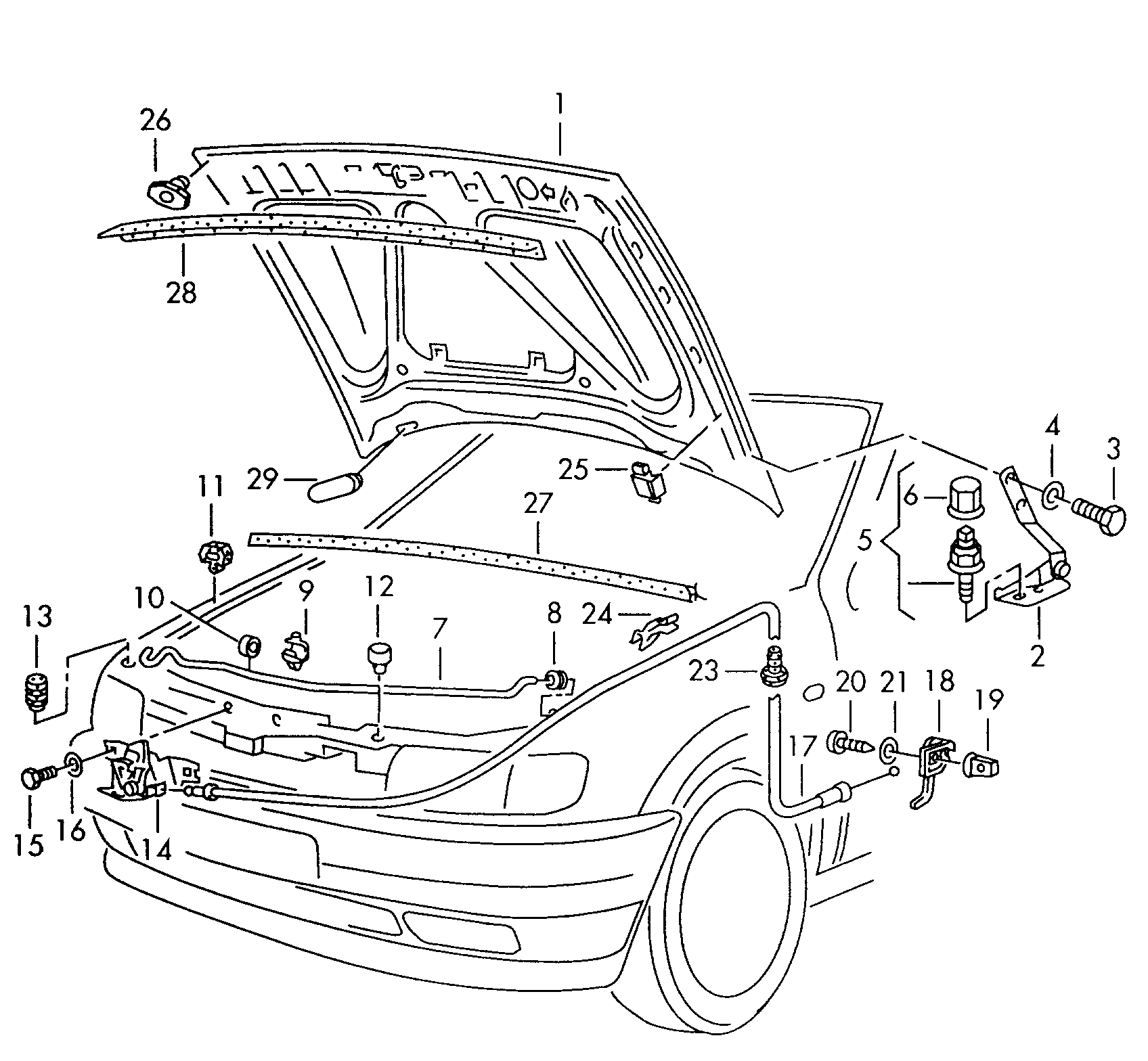 VW 1H0 823 500B - Buffer, bonnet www.parts5.com