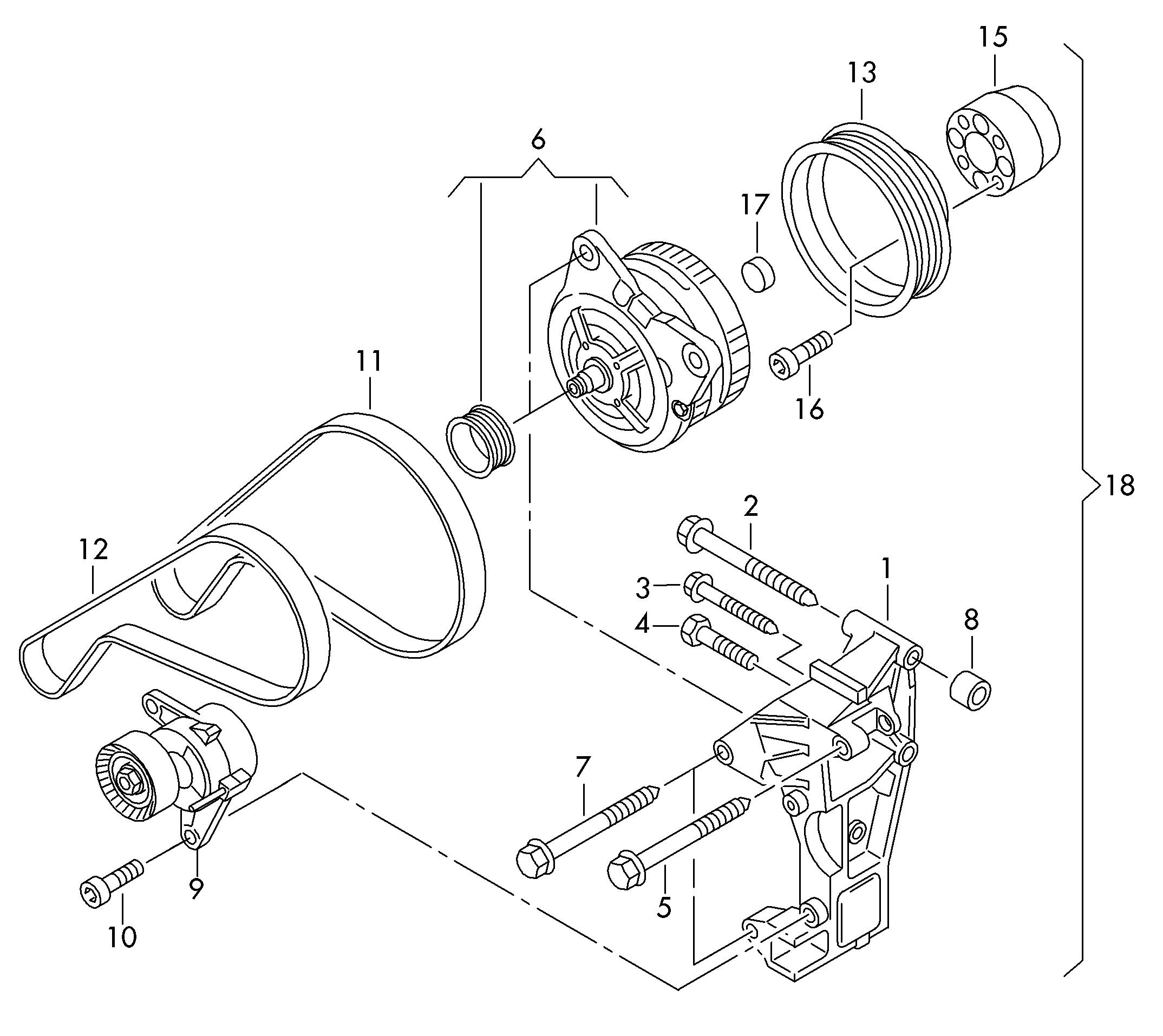 VW 04L 903 315 C - Belt Tensioner, v-ribbed belt parts5.com