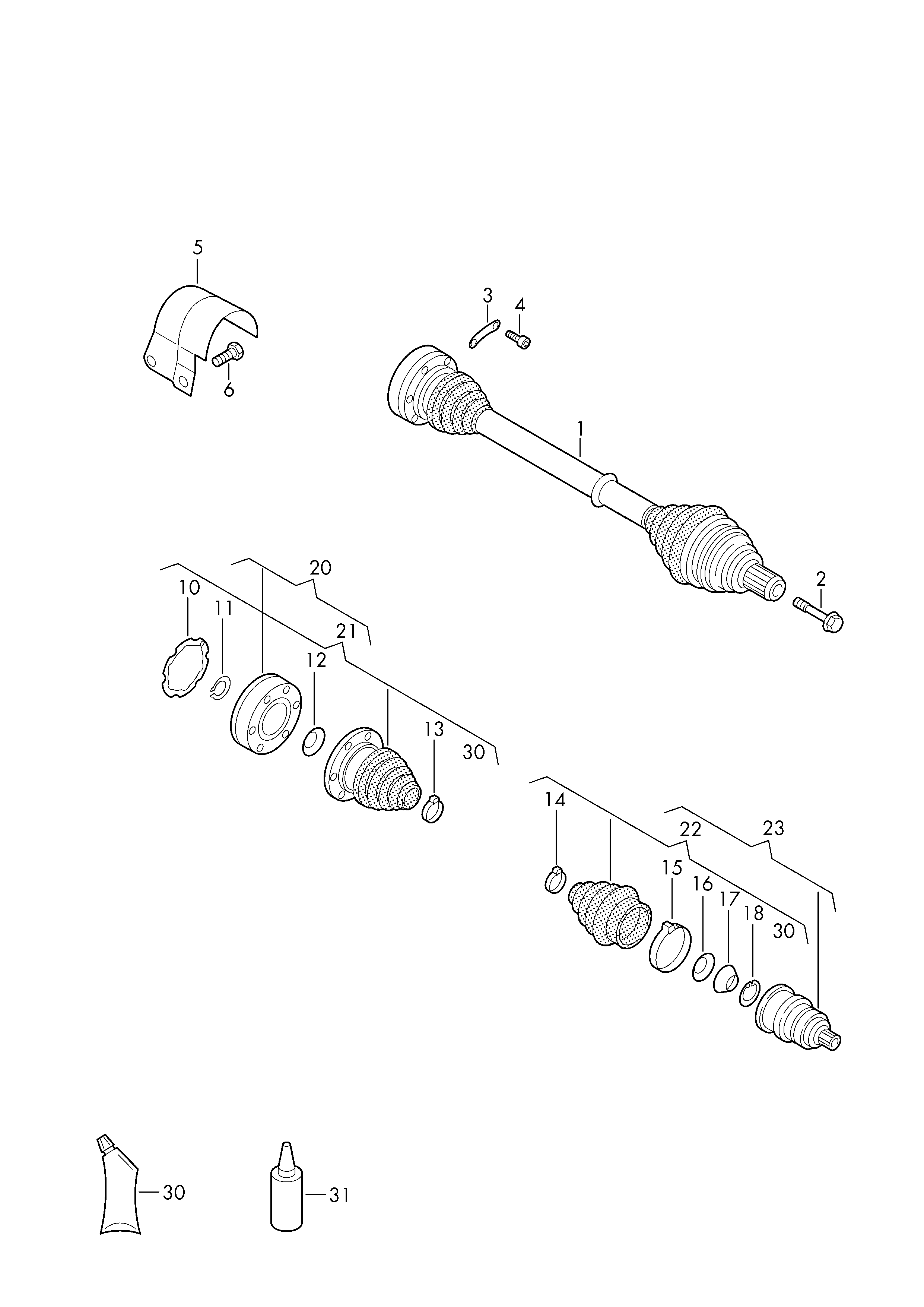 VW 1K0 498 099 E - Joint Kit, drive shaft parts5.com