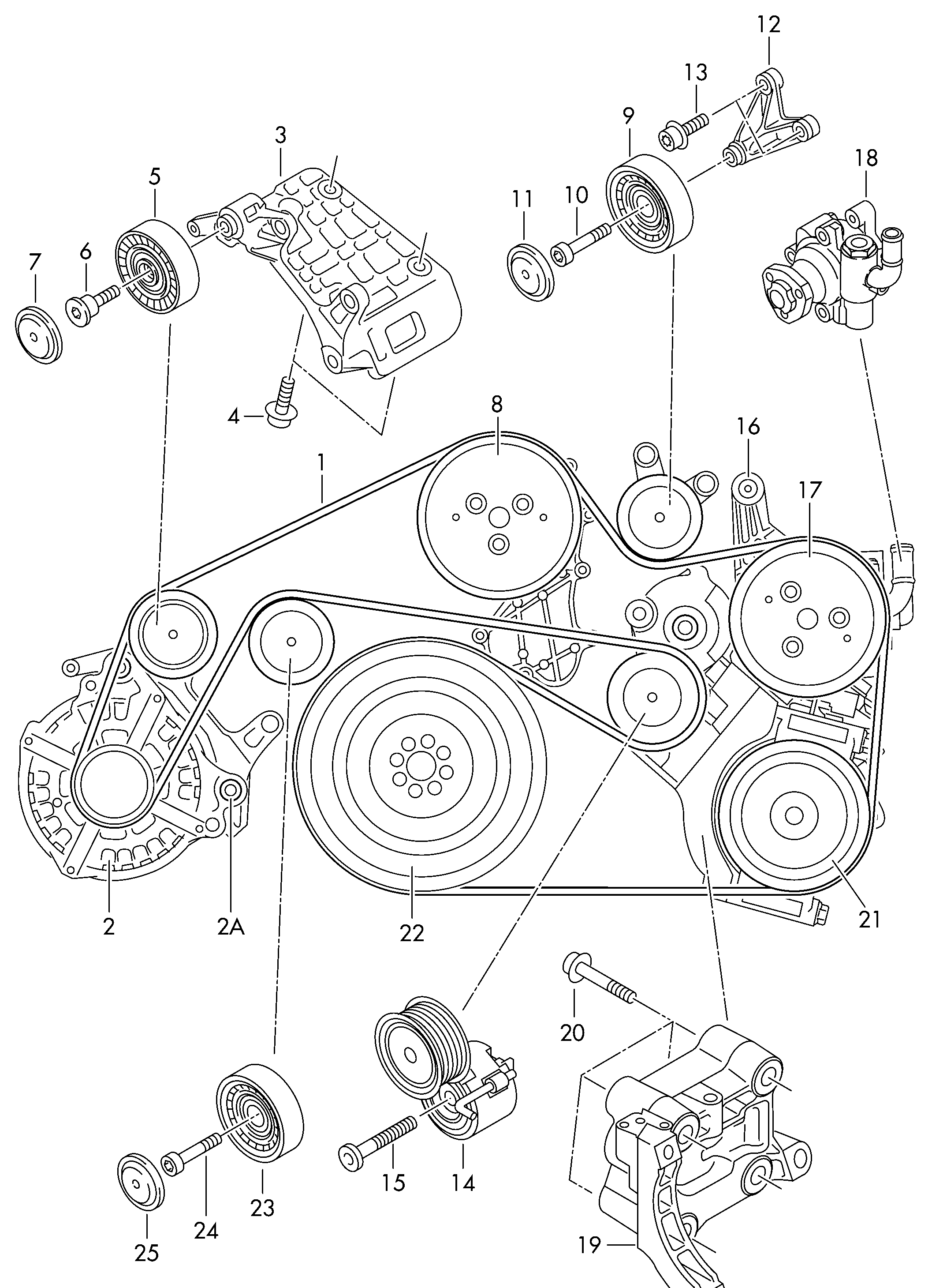 Skoda 059 903 341 J - Szíjtárcsa / vezetőgörgő, hosszbordás szíj www.parts5.com