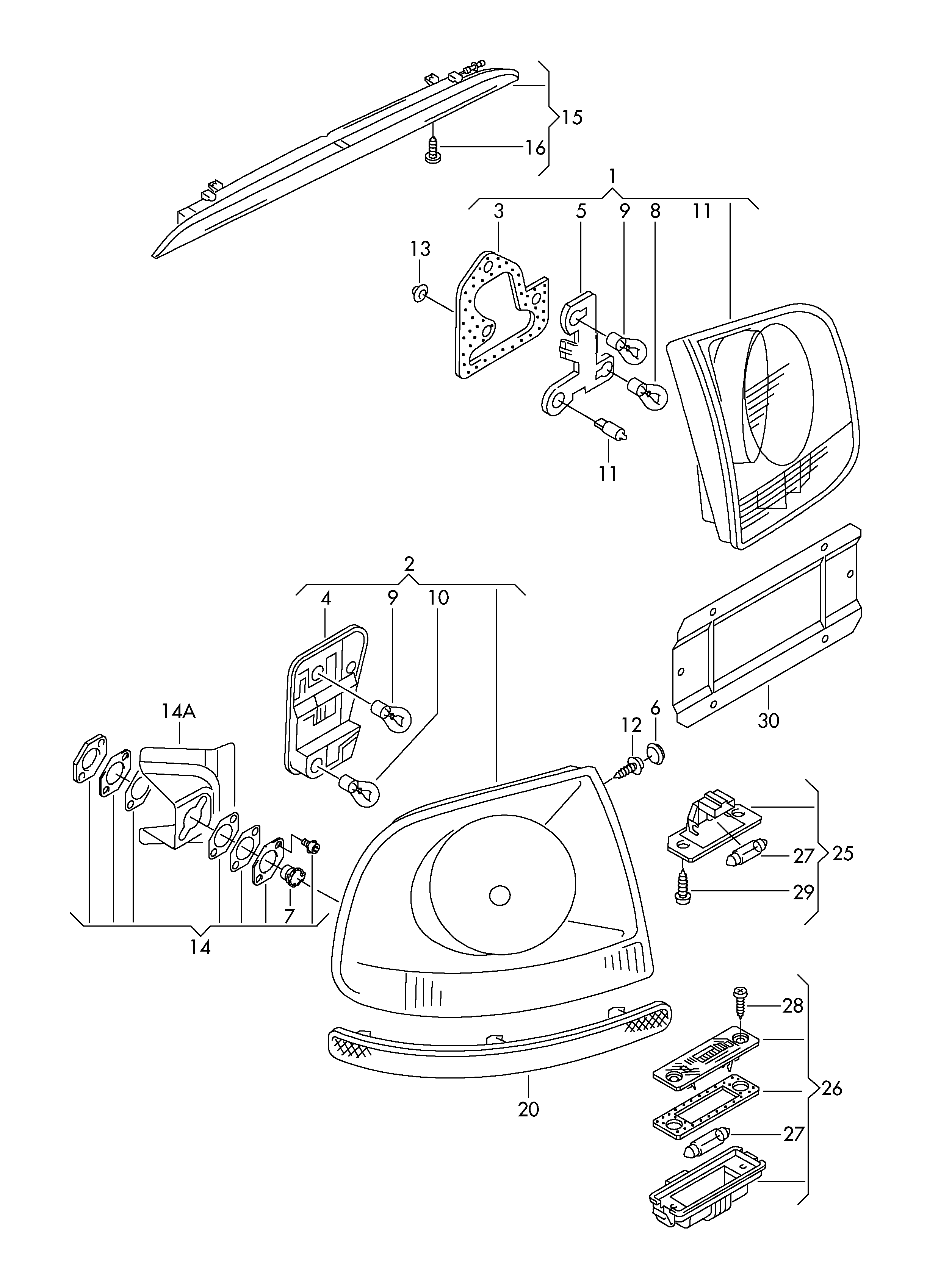 Seat 1J5 943 021 A - Rendszámtábla-világítás www.parts5.com