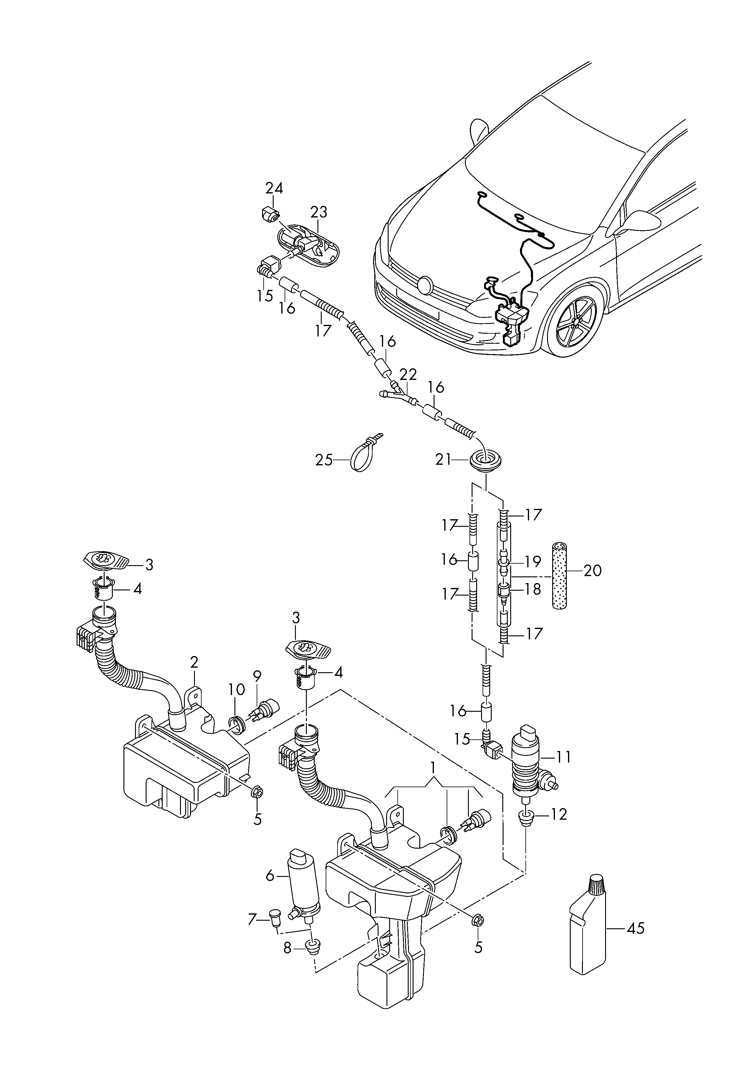 VW 5G0955453H - Резервуар для воды (для чистки) www.parts5.com