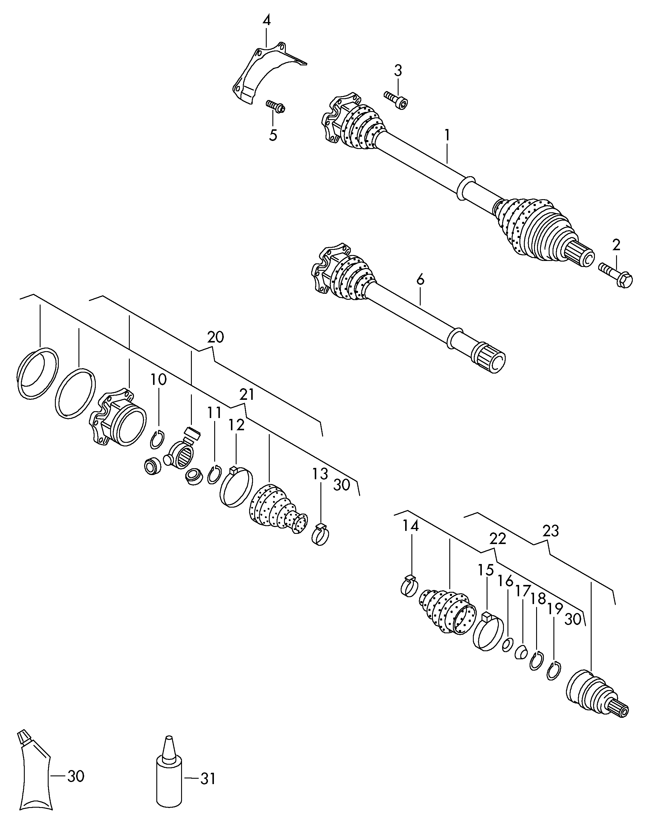 VAG 4D0498099A - Sada kloubů, hnací hřídel www.parts5.com