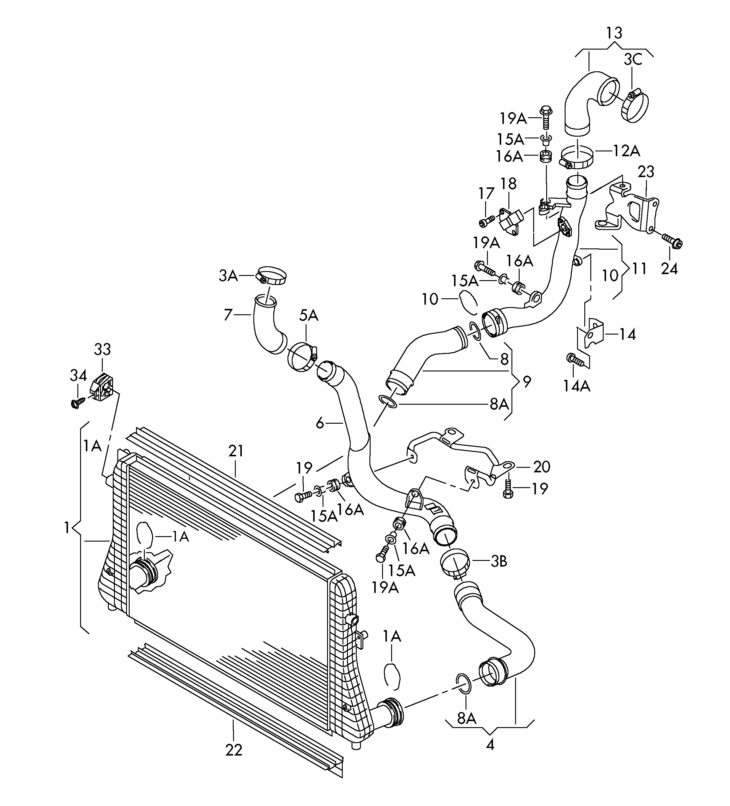 Seat 1K0145838L - Ελαστ. σωλ. αέρα υπερπλήρωσης www.parts5.com