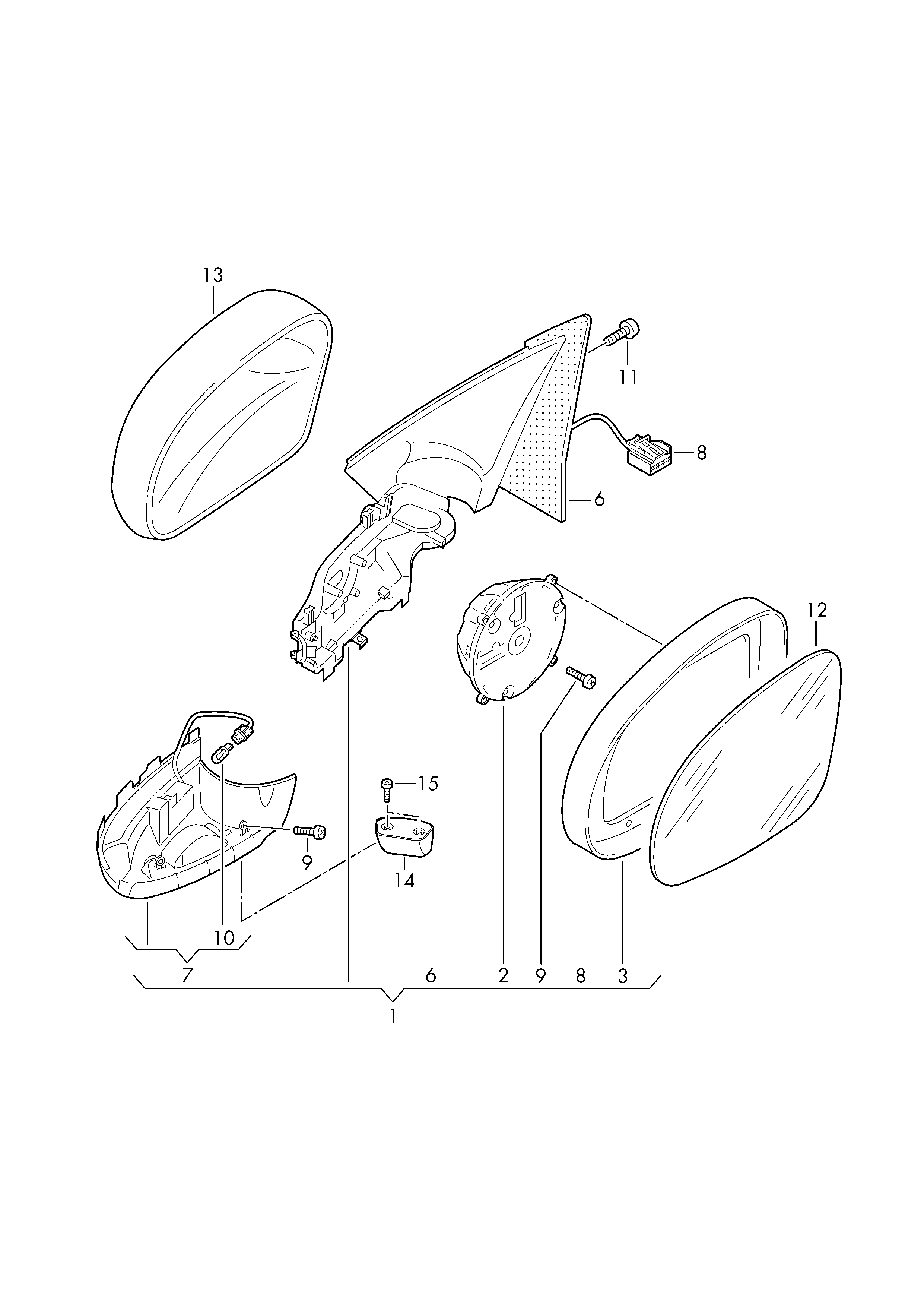 Seat 5N0 857 521 - Sklo do zrcátka, vnější zrcátko www.parts5.com