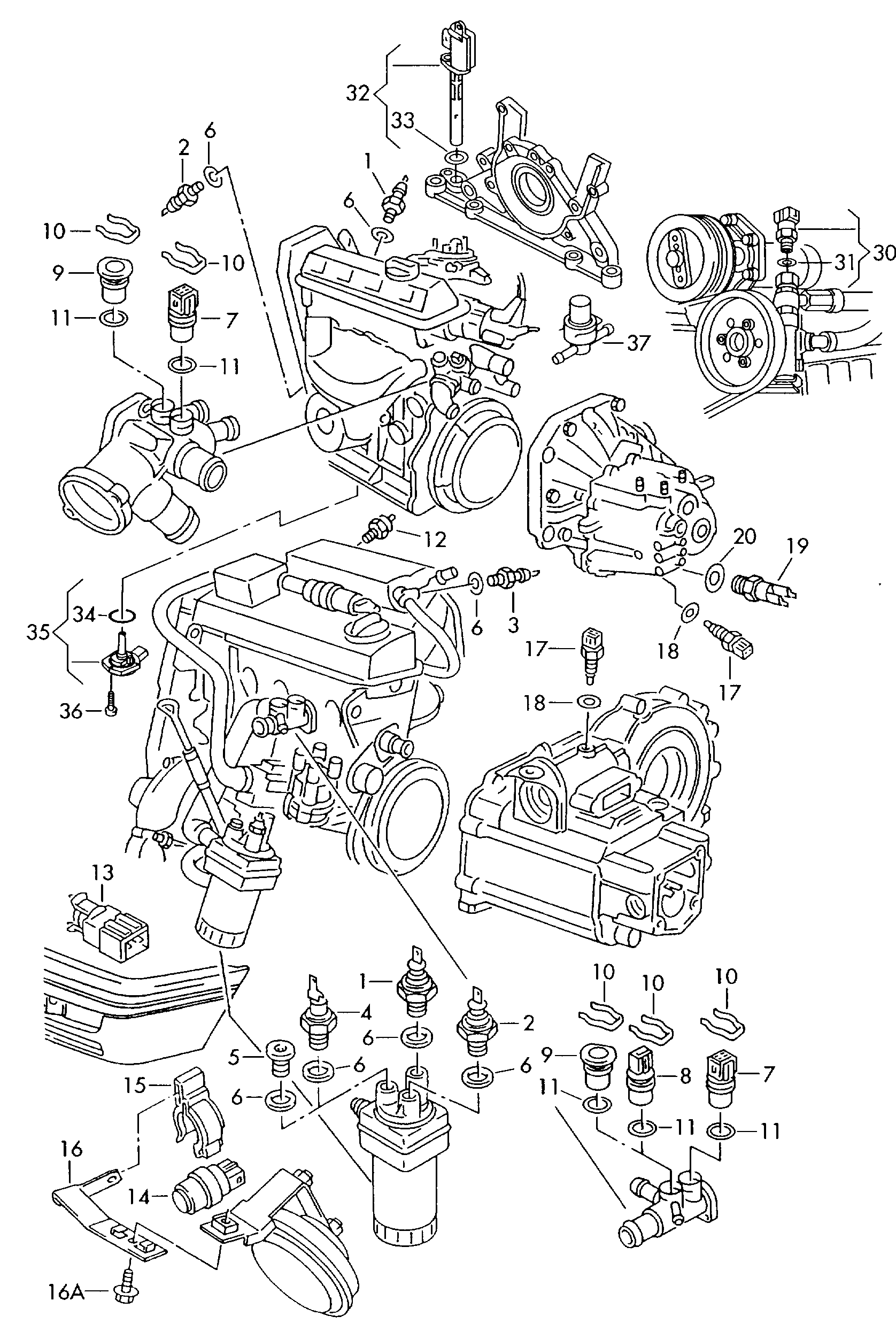 Seat 02K 945 415 C - Включвател, светлини за движение на заден ход www.parts5.com