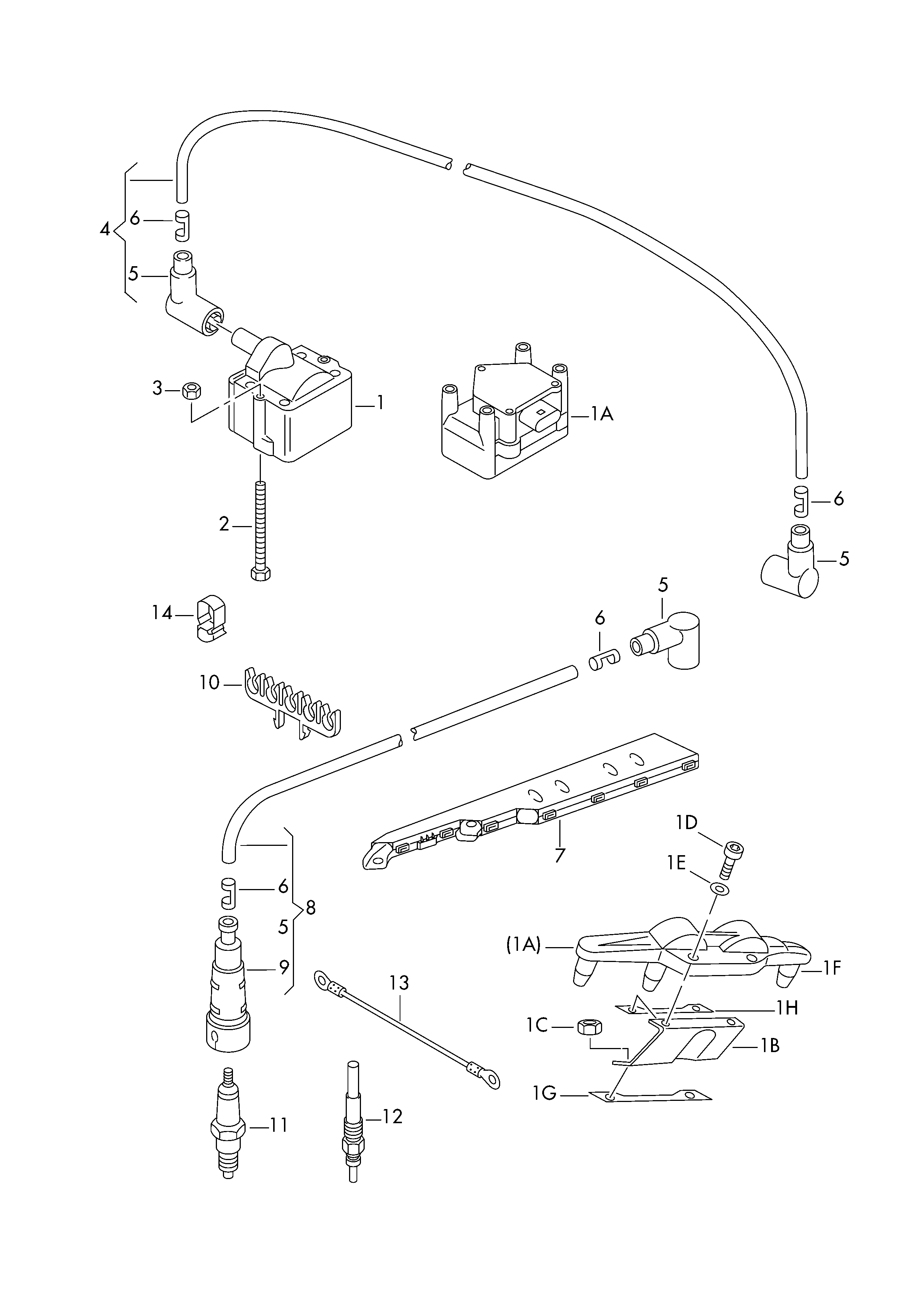 VW 030 905 430 N - Set cablaj aprinder www.parts5.com