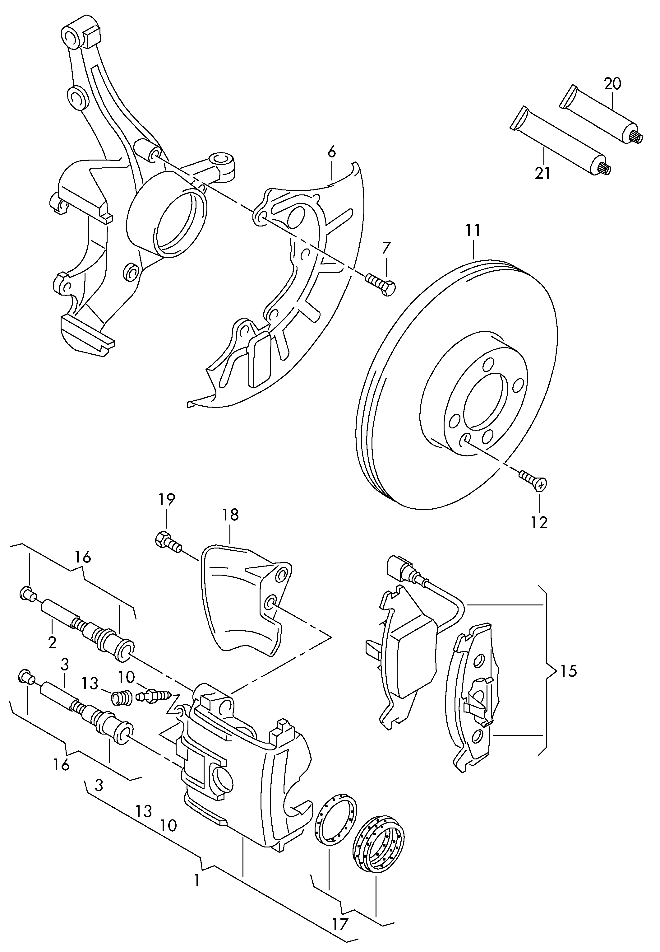 Skoda 1J0698151C - Bremsbelagsatz, Scheibenbremse www.parts5.com