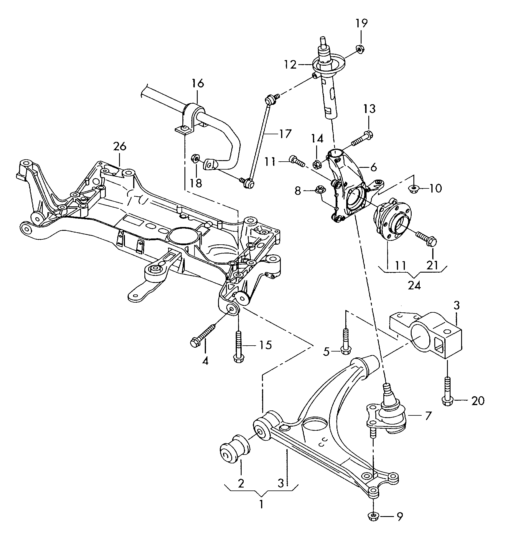 VAG 3C0 407 151 G - Ψαλίδι, ανάρτηση τροχών www.parts5.com