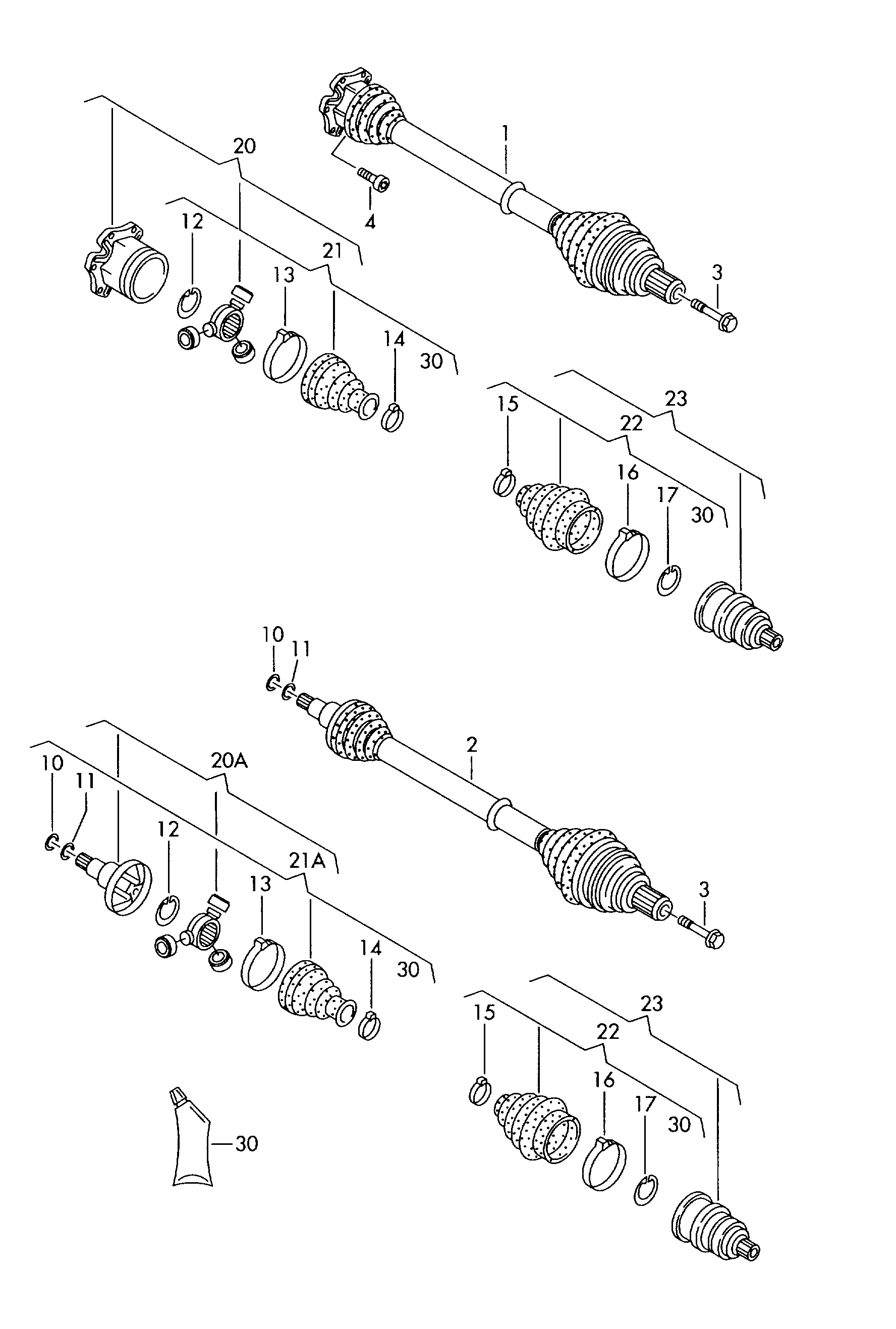 Seat 7M3 498 201 A - Φούσκα, άξονας μετάδ. κίνησης www.parts5.com