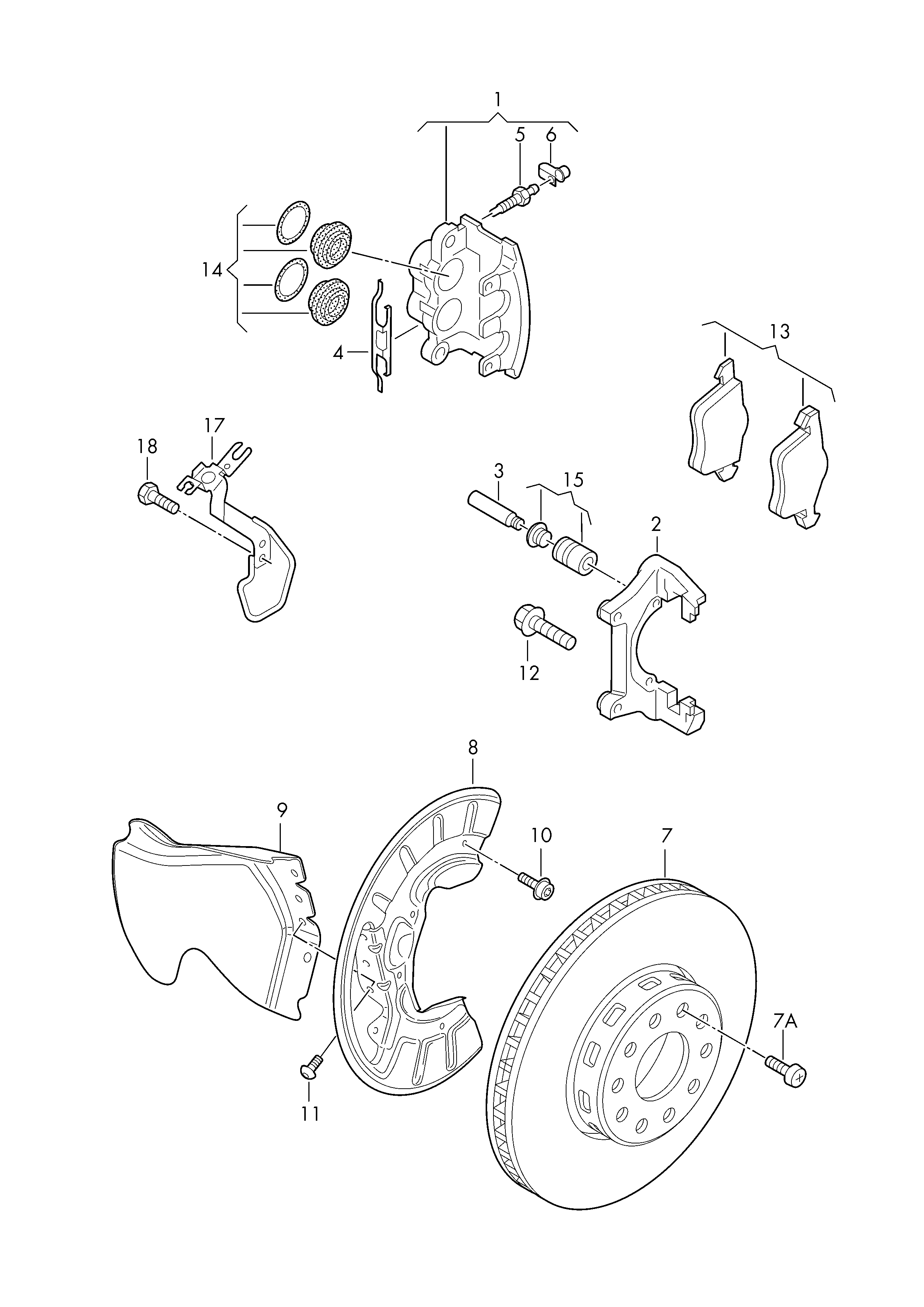 AUDI 4E0 698 151 - Zestaw klocków hamulcowych, hamulce tarczowe www.parts5.com