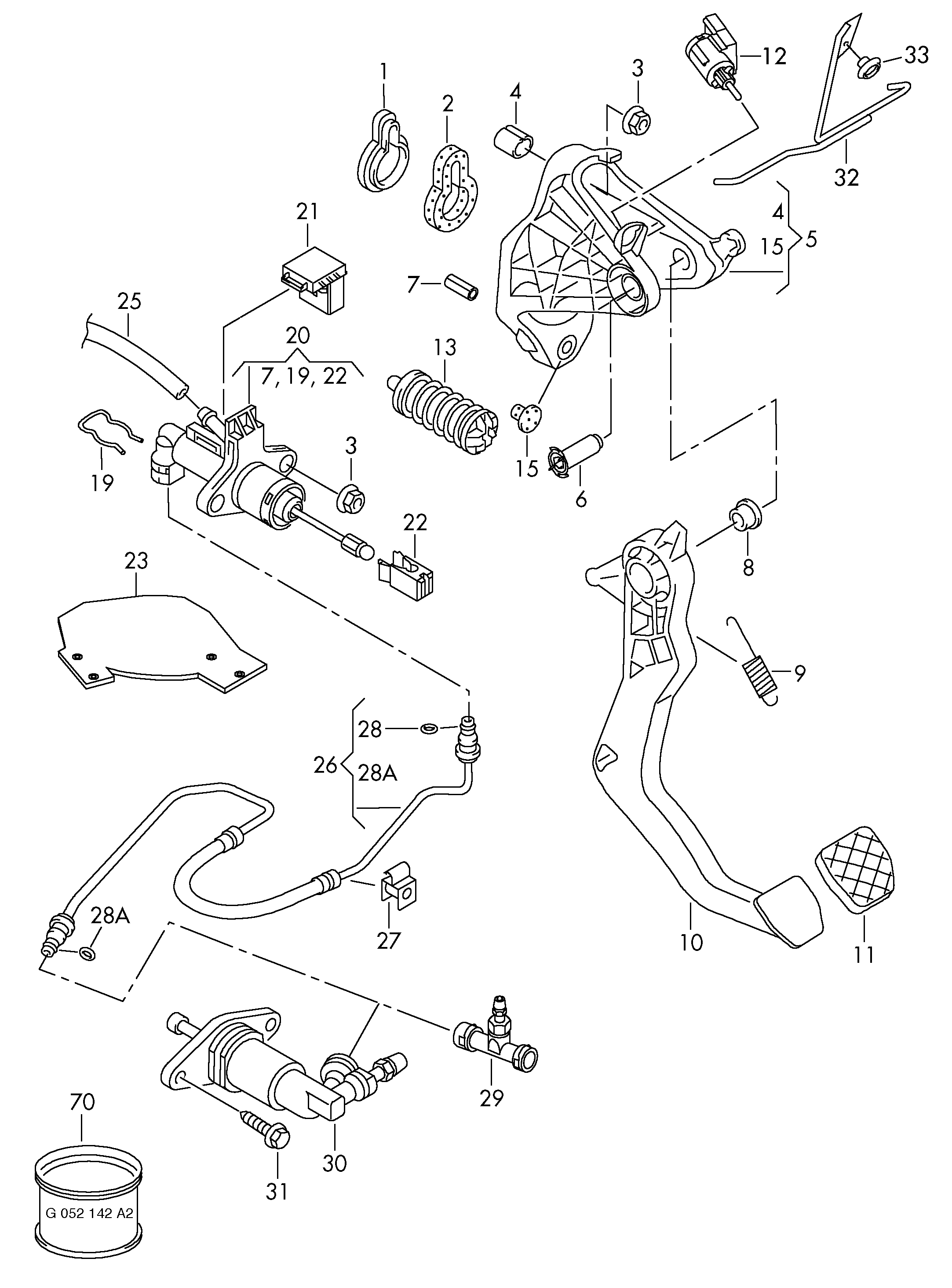 Skoda 6RU 721 405A - Master Cylinder, clutch www.parts5.com