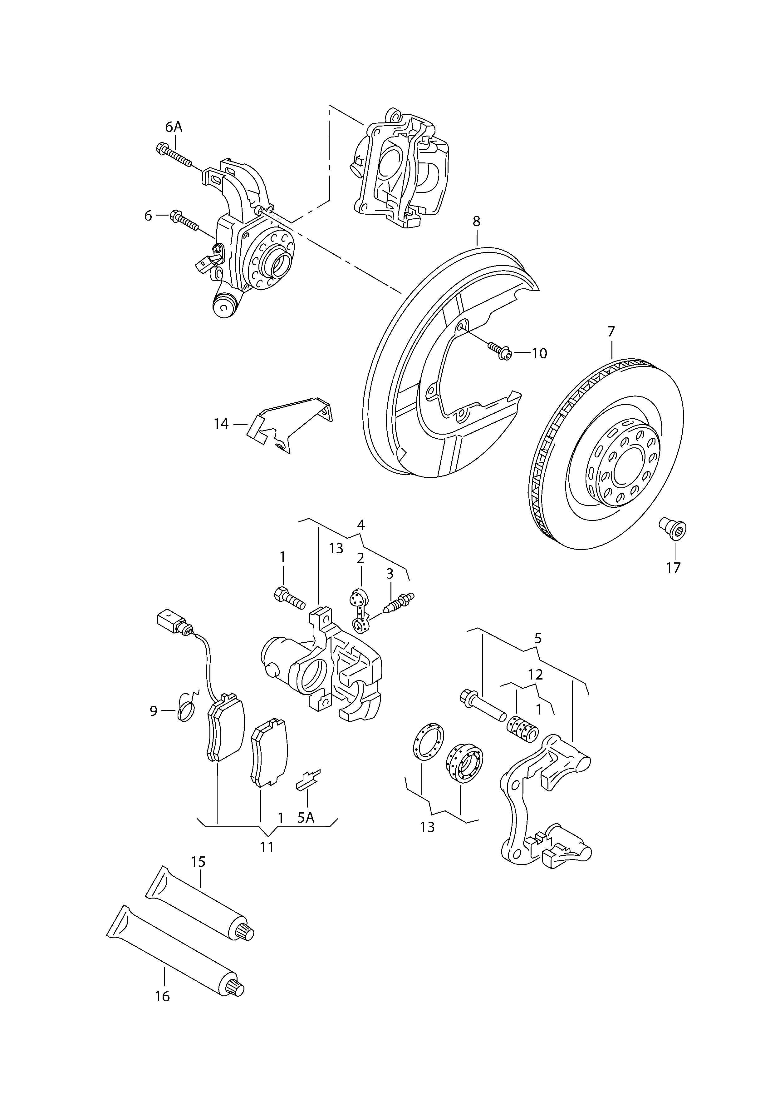 VAG 7E0 698 451 B - Sada brzdových destiček, kotoučová brzda www.parts5.com