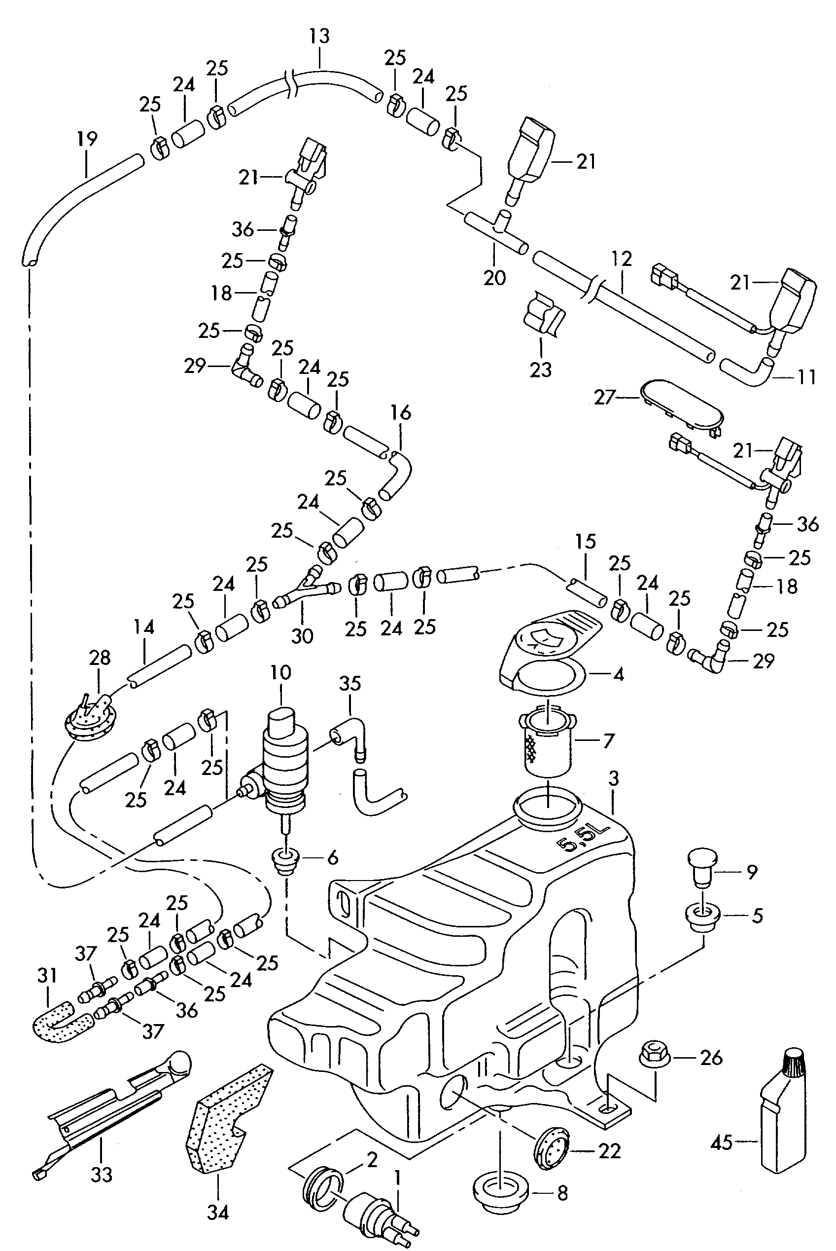 VAG 1T0955651 - Water Pump, window cleaning www.parts5.com